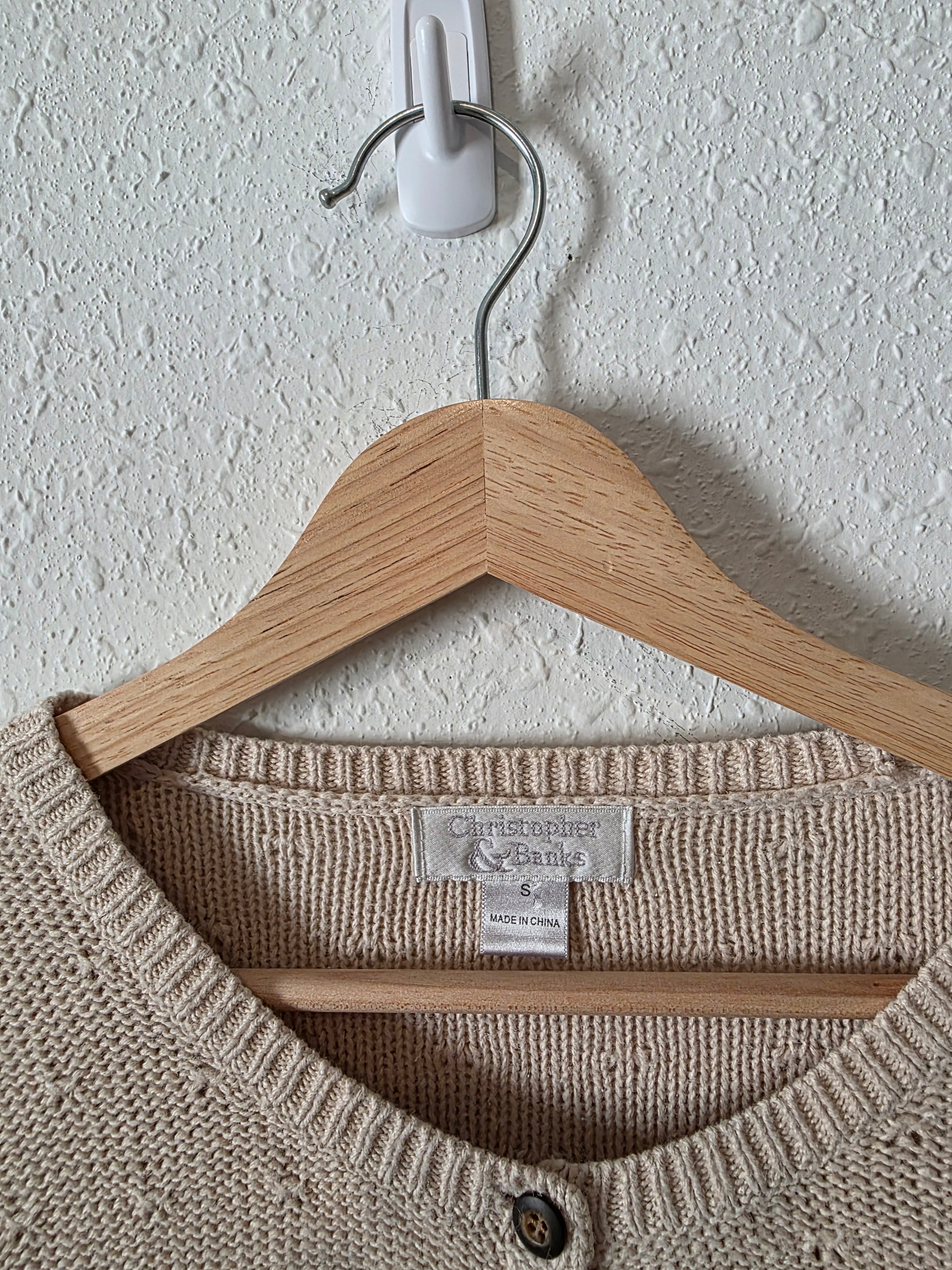 Vintage Textured Cotton Ramie Cardigan (S)