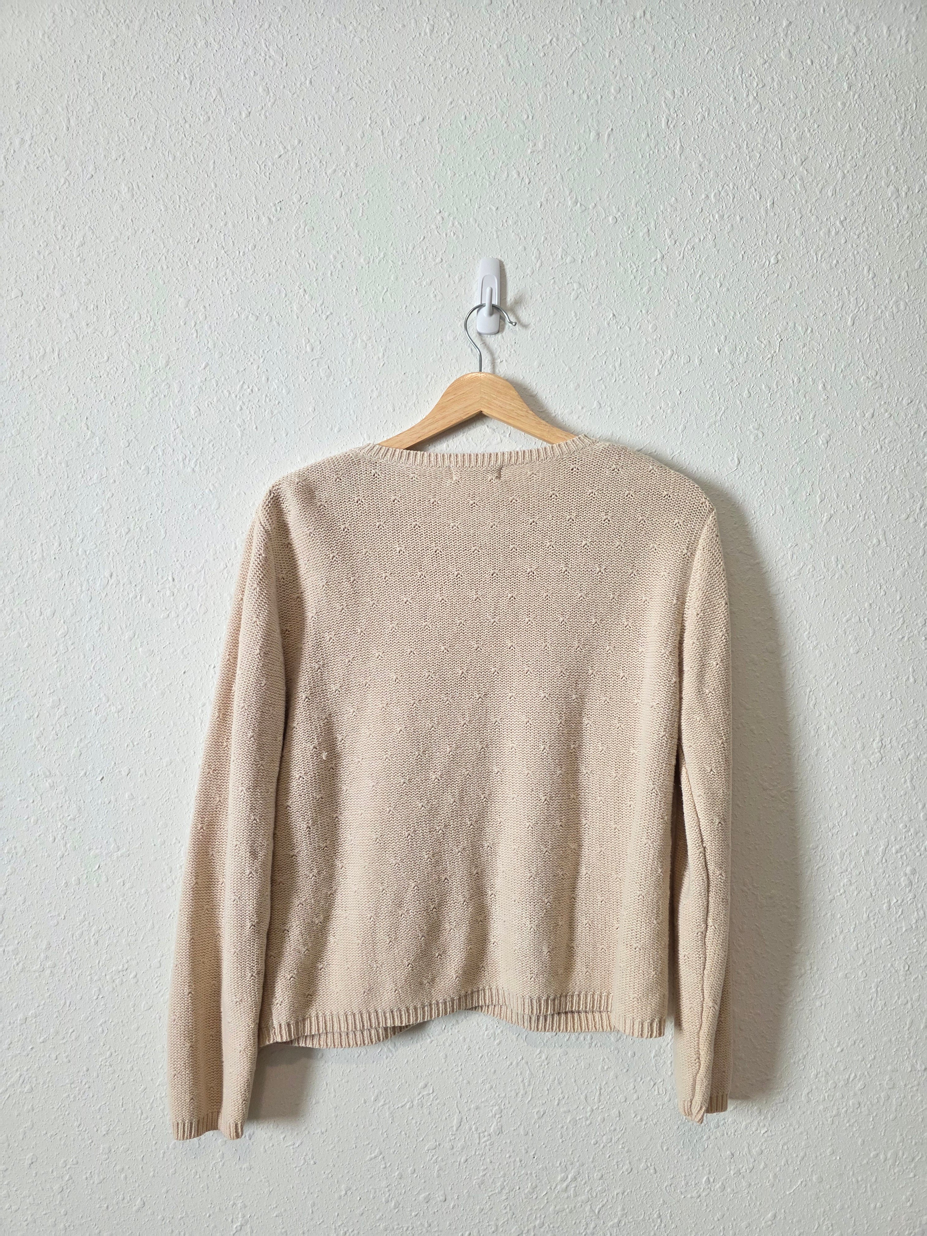 Vintage Textured Cotton Ramie Cardigan (S)