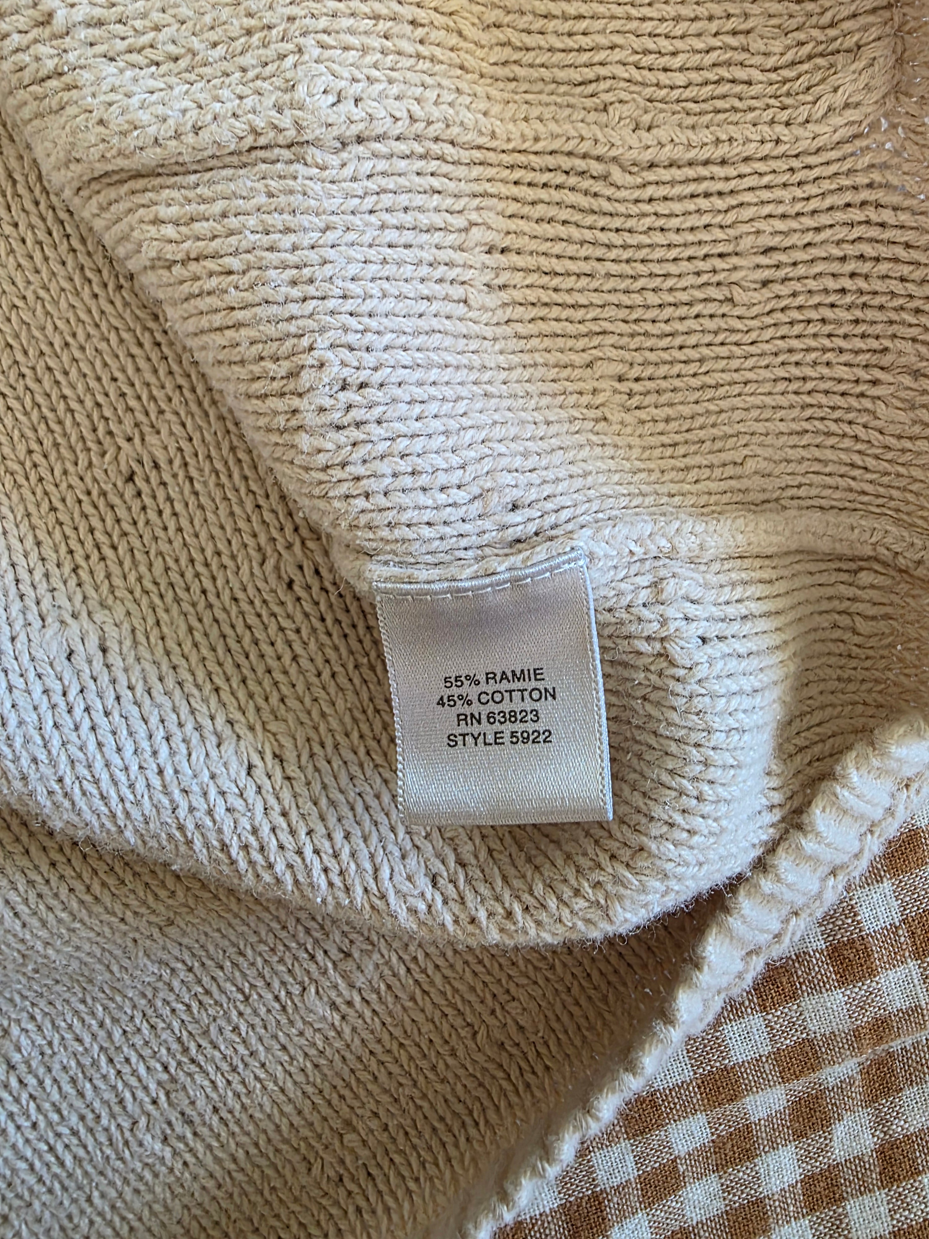 Vintage Textured Cotton Ramie Cardigan (S)