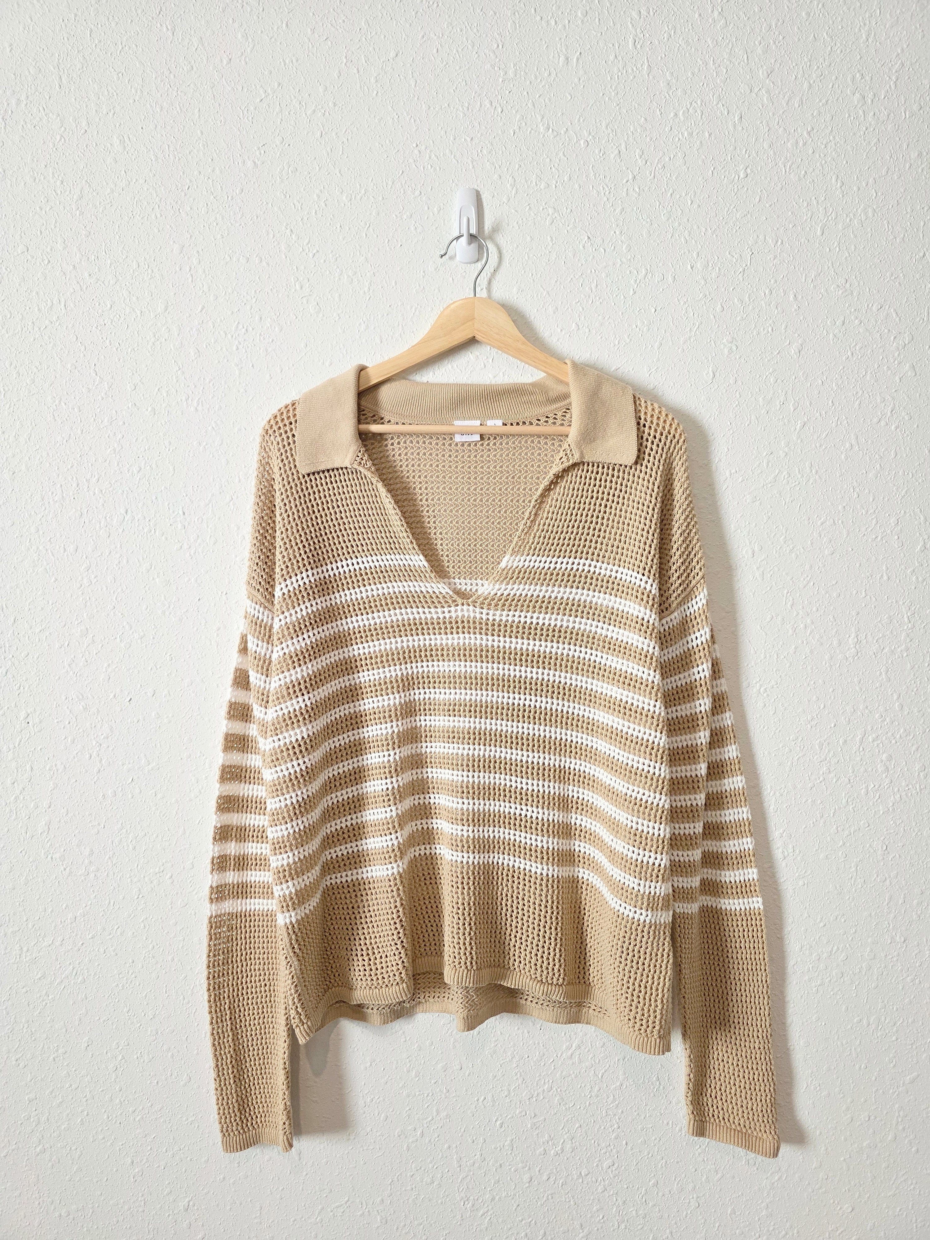 Gap Crochet Knit V Neck Sweater (L)