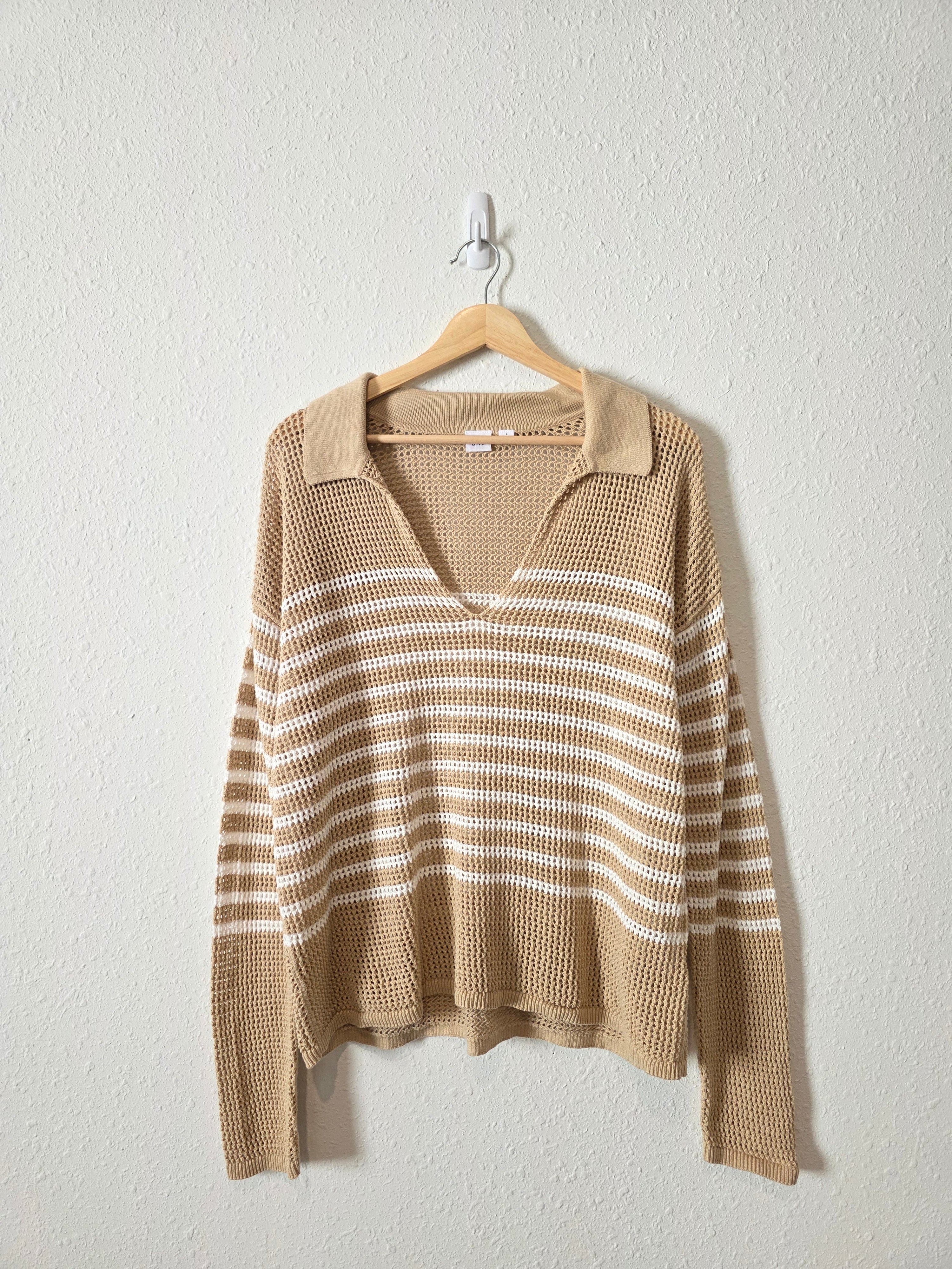 Gap Crochet Knit V Neck Sweater (L)