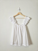 Piyama Ruffle Strap Cotton Tank (L)