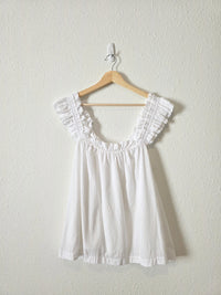 Piyama Ruffle Strap Cotton Tank (L)