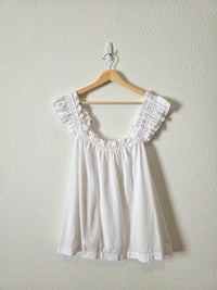 Piyama Ruffle Strap Cotton Tank (L)
