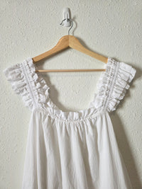 Piyama Ruffle Strap Cotton Tank (L)