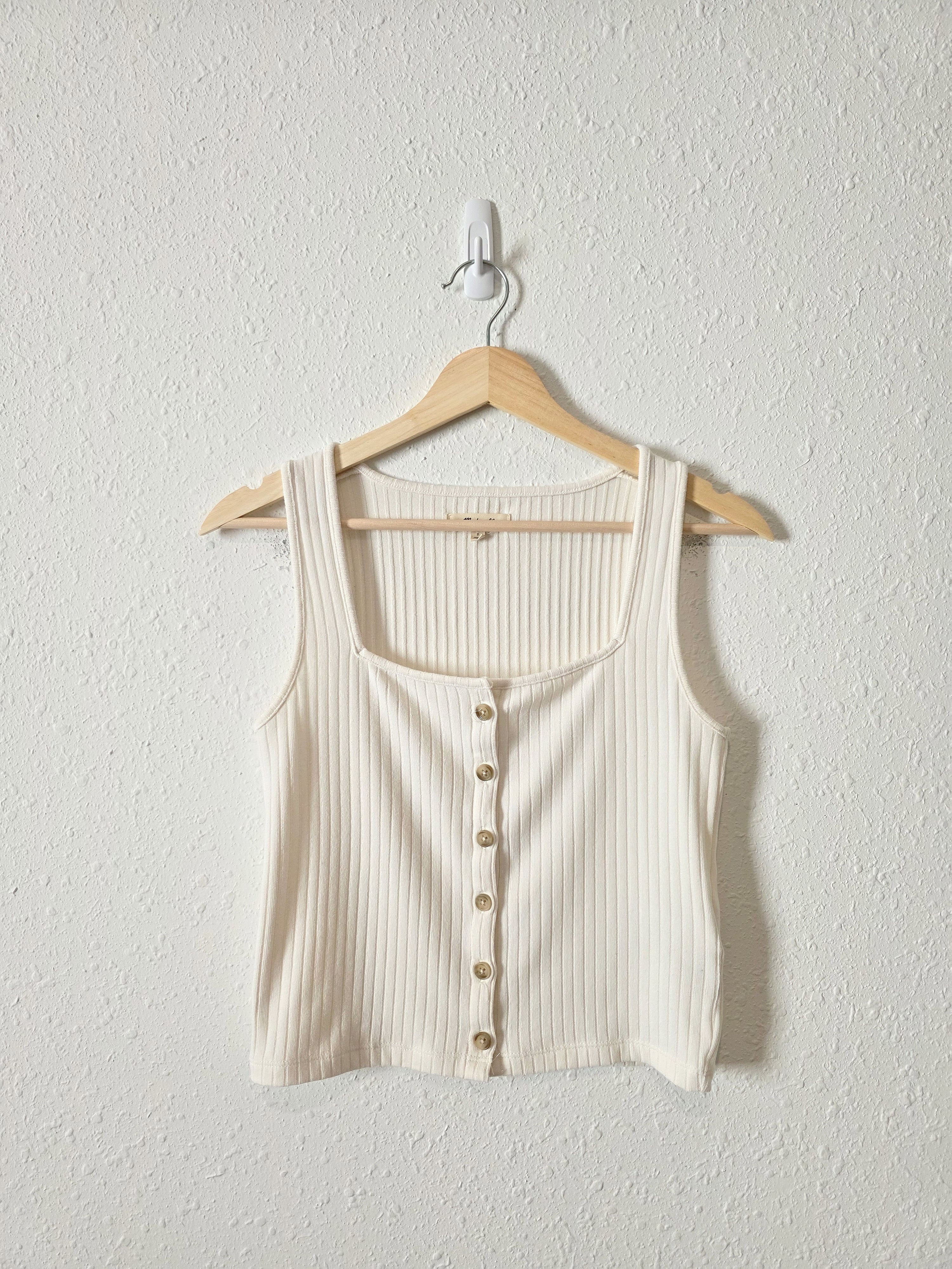 Madewell Ribbed Squareneck Tank (S)