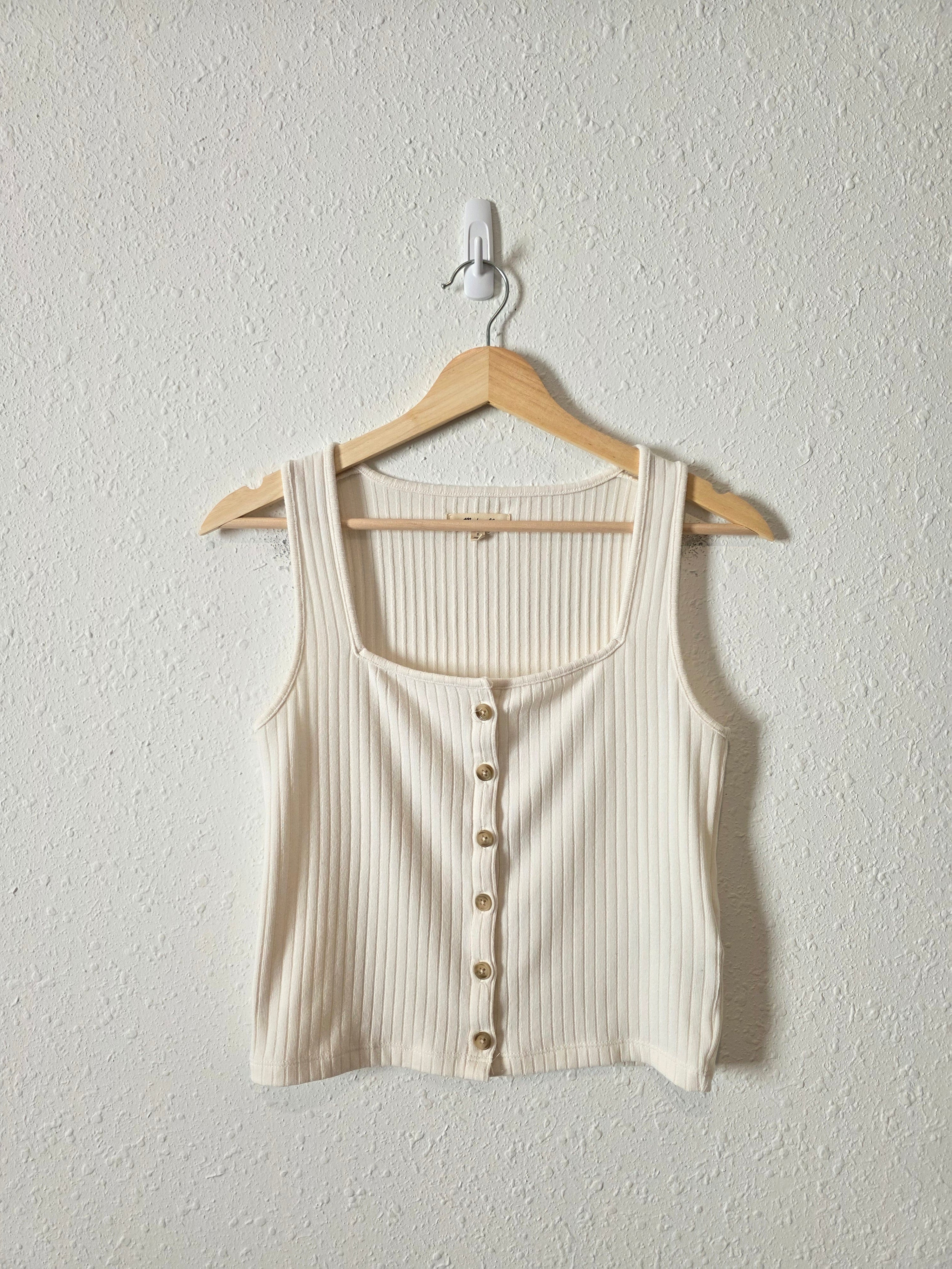 Madewell Ribbed Squareneck Tank (S)