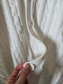 Vintage Cable Knit Cotton Cardigan (3X)