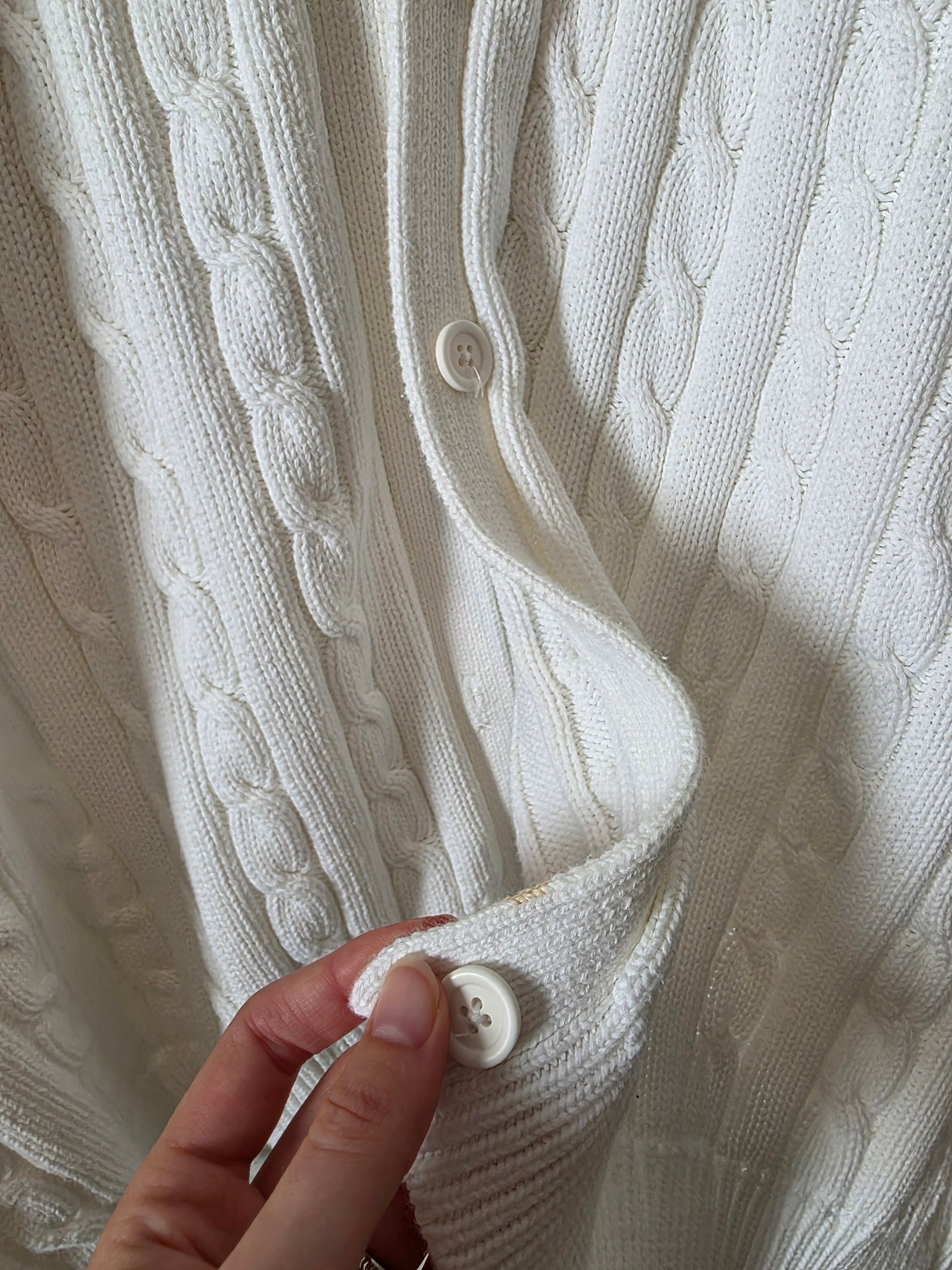 Vintage Cable Knit Cotton Cardigan (3X)