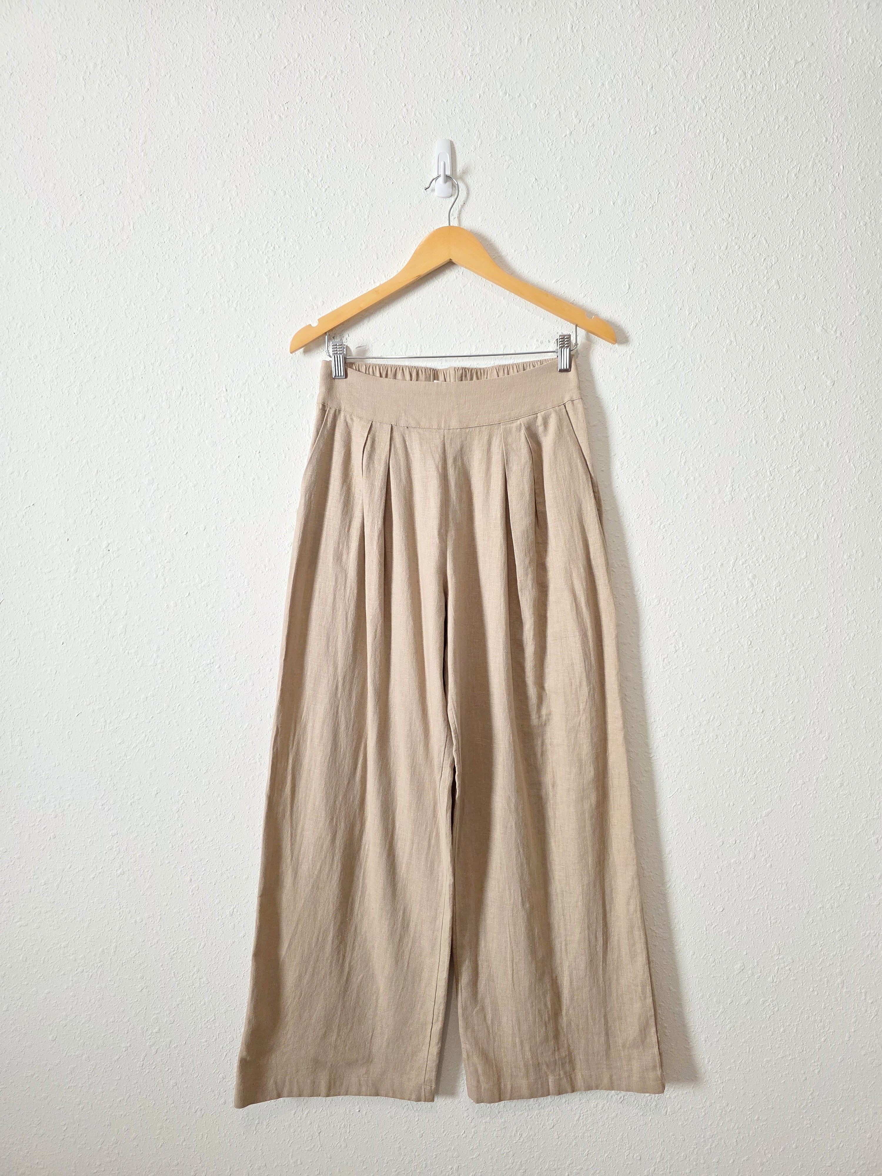 NEW Abercrombie Linen Blend Wide Leg Pants (S)