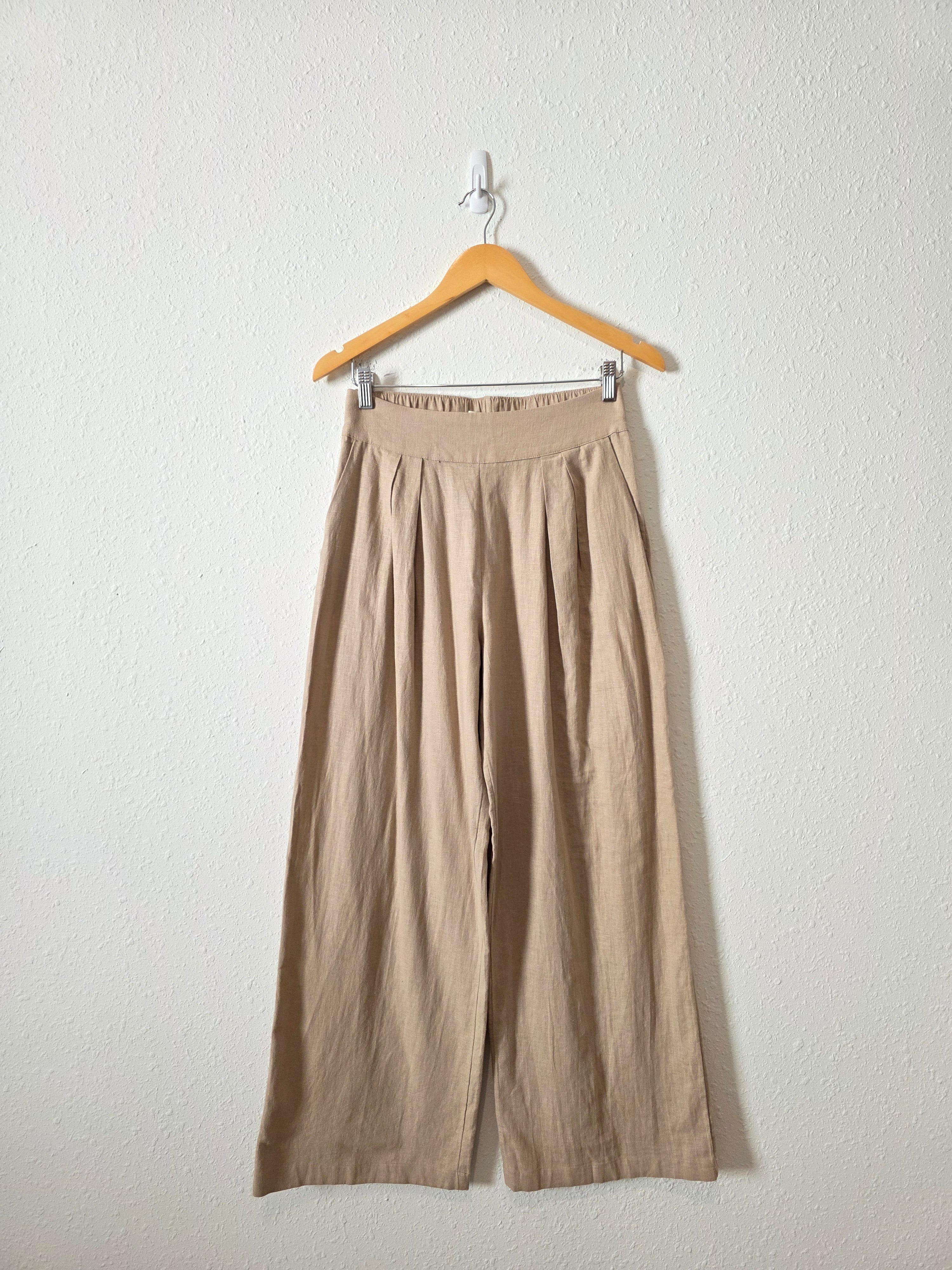 NEW Abercrombie Linen Blend Wide Leg Pants (S)