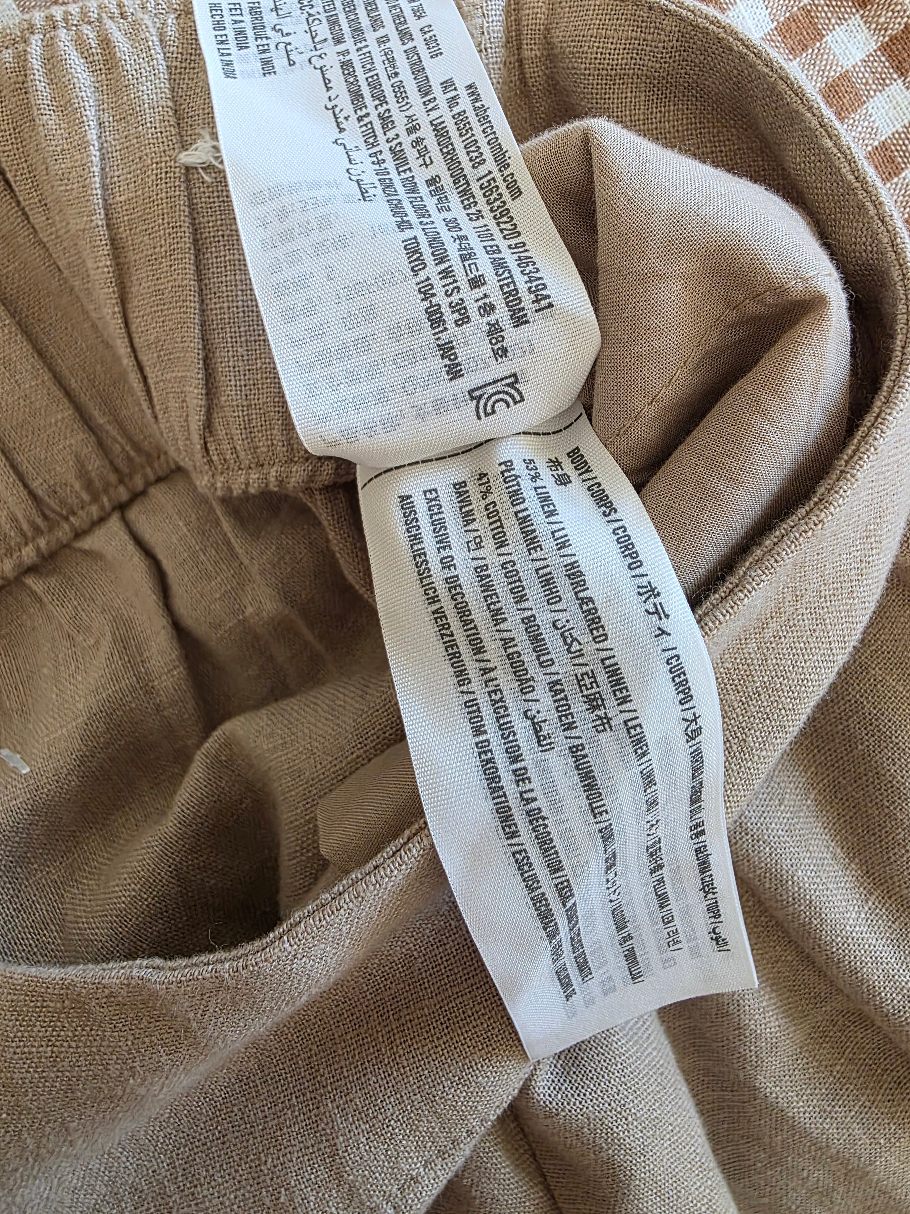 NEW Abercrombie Linen Blend Wide Leg Pants (S)