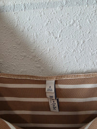 Striped Squareneck Puff Sleeve Top (4X)