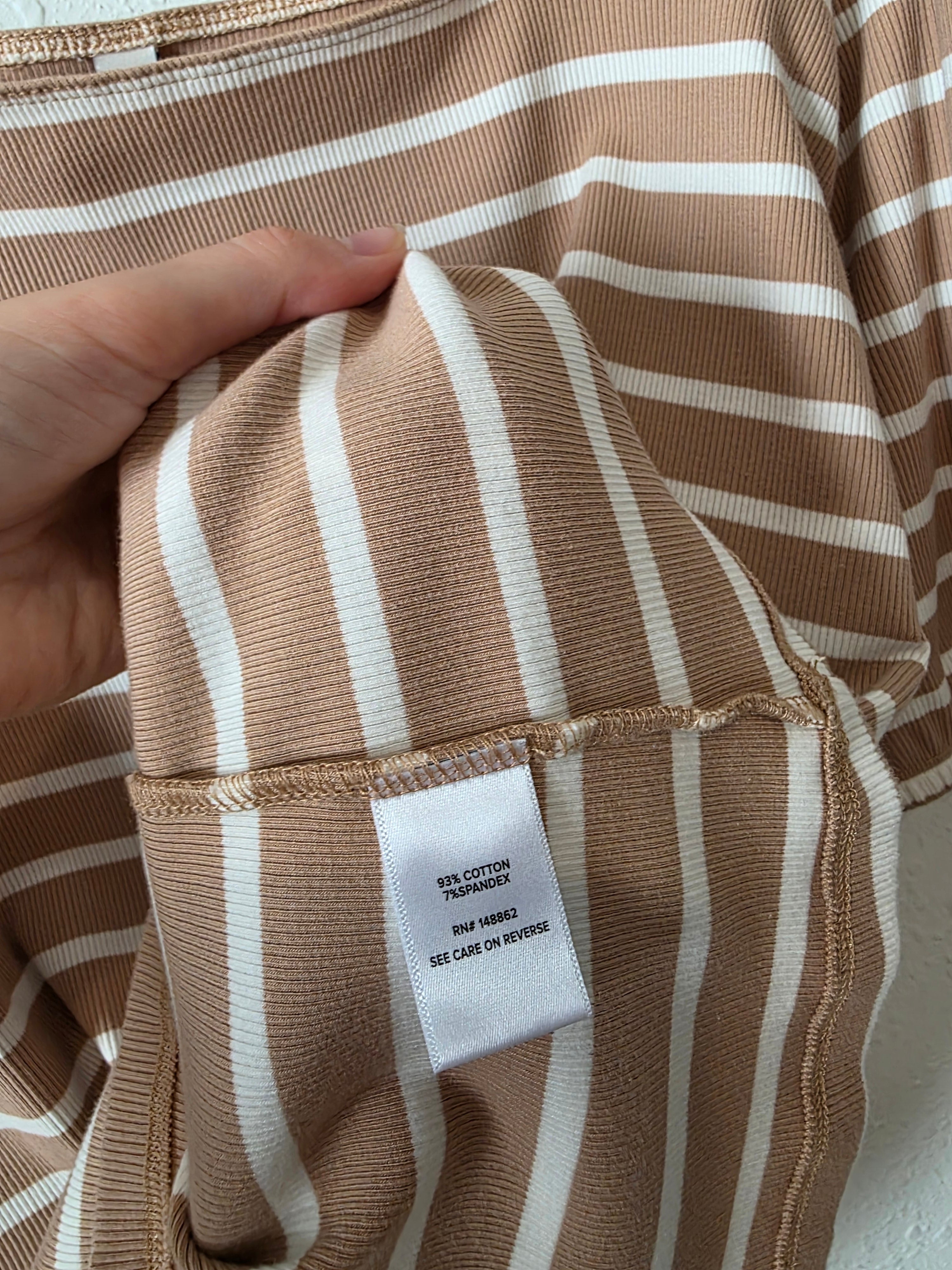 Striped Squareneck Puff Sleeve Top (4X)
