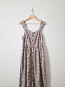 Floral Cotton Linen Midi Dress (M)