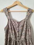 Floral Cotton Linen Midi Dress (M)