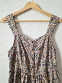 Floral Cotton Linen Midi Dress (M)