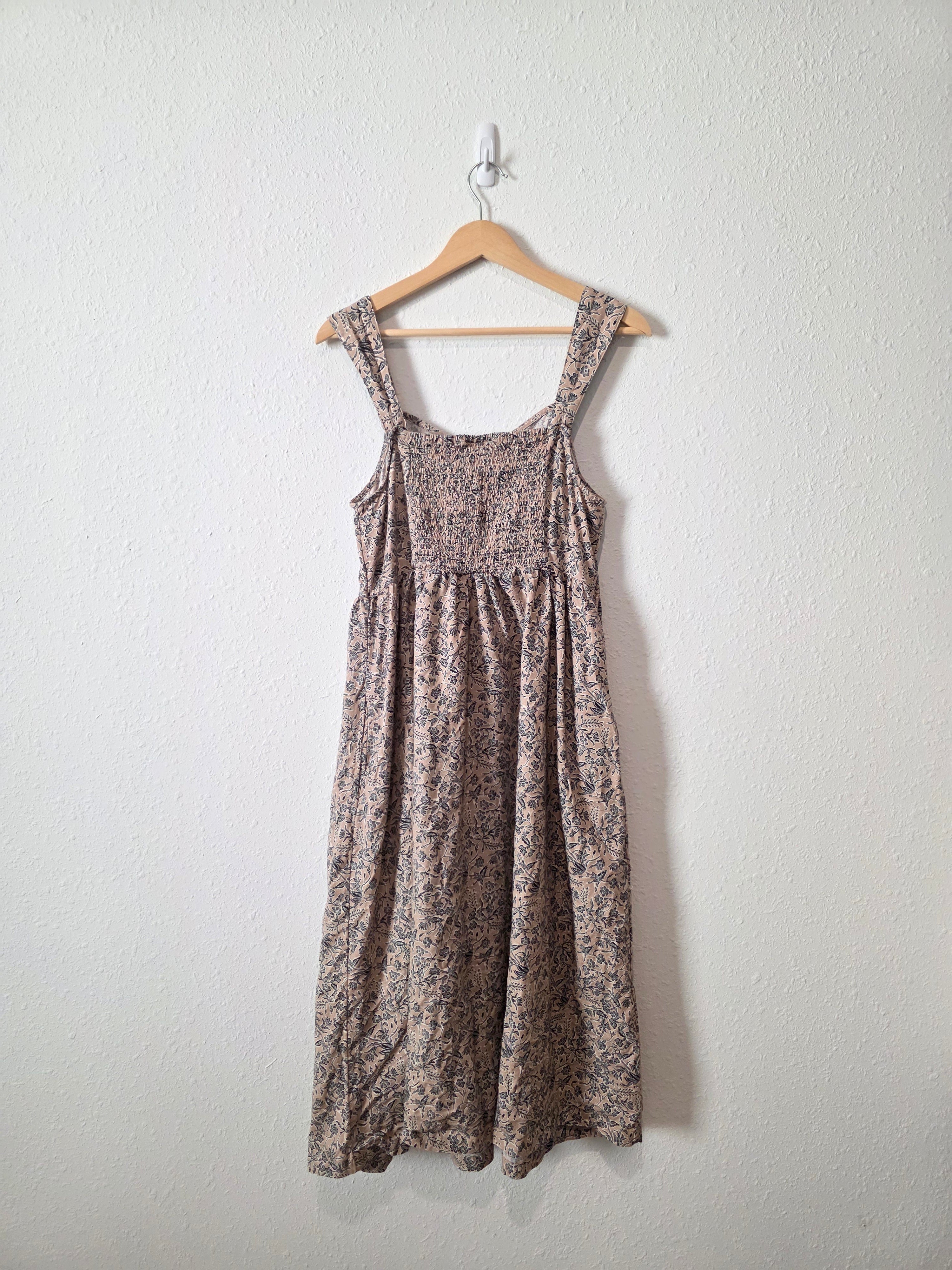 Floral Cotton Linen Midi Dress (M)