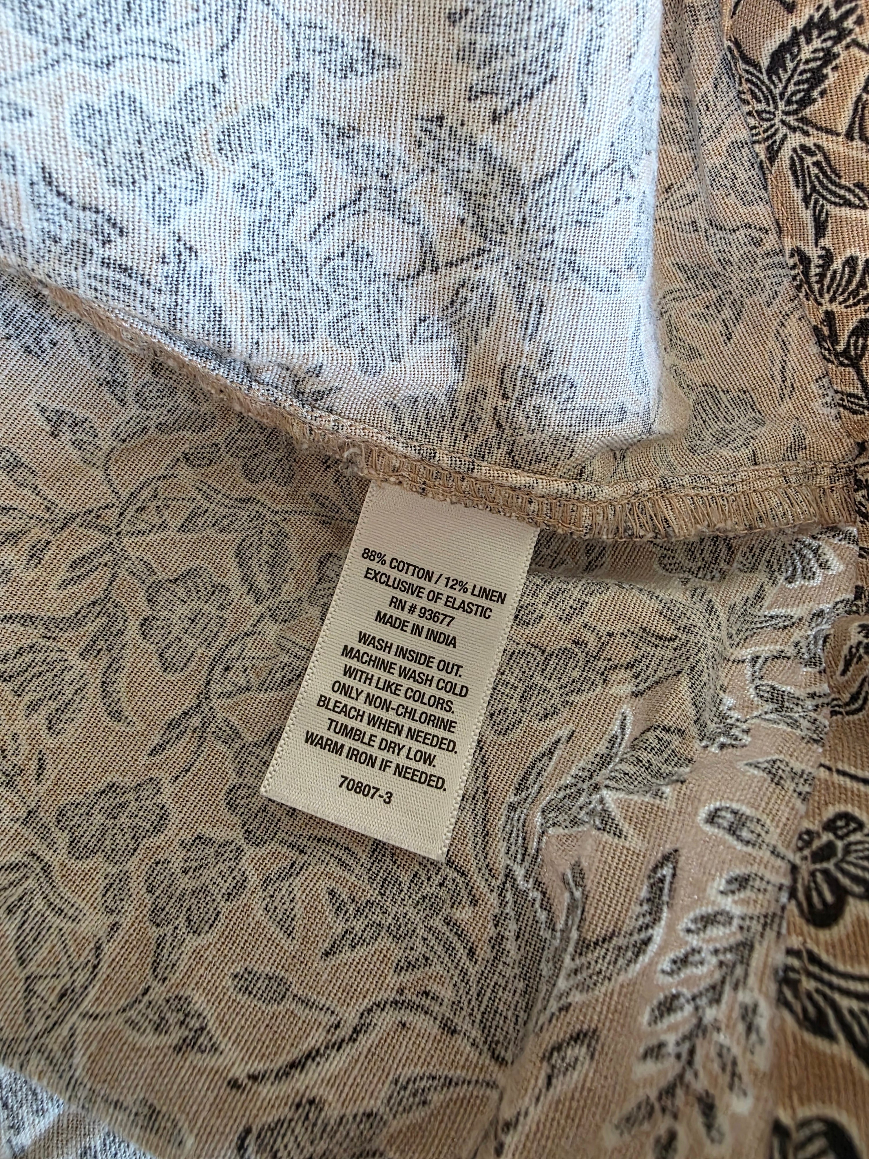 Floral Cotton Linen Midi Dress (M)