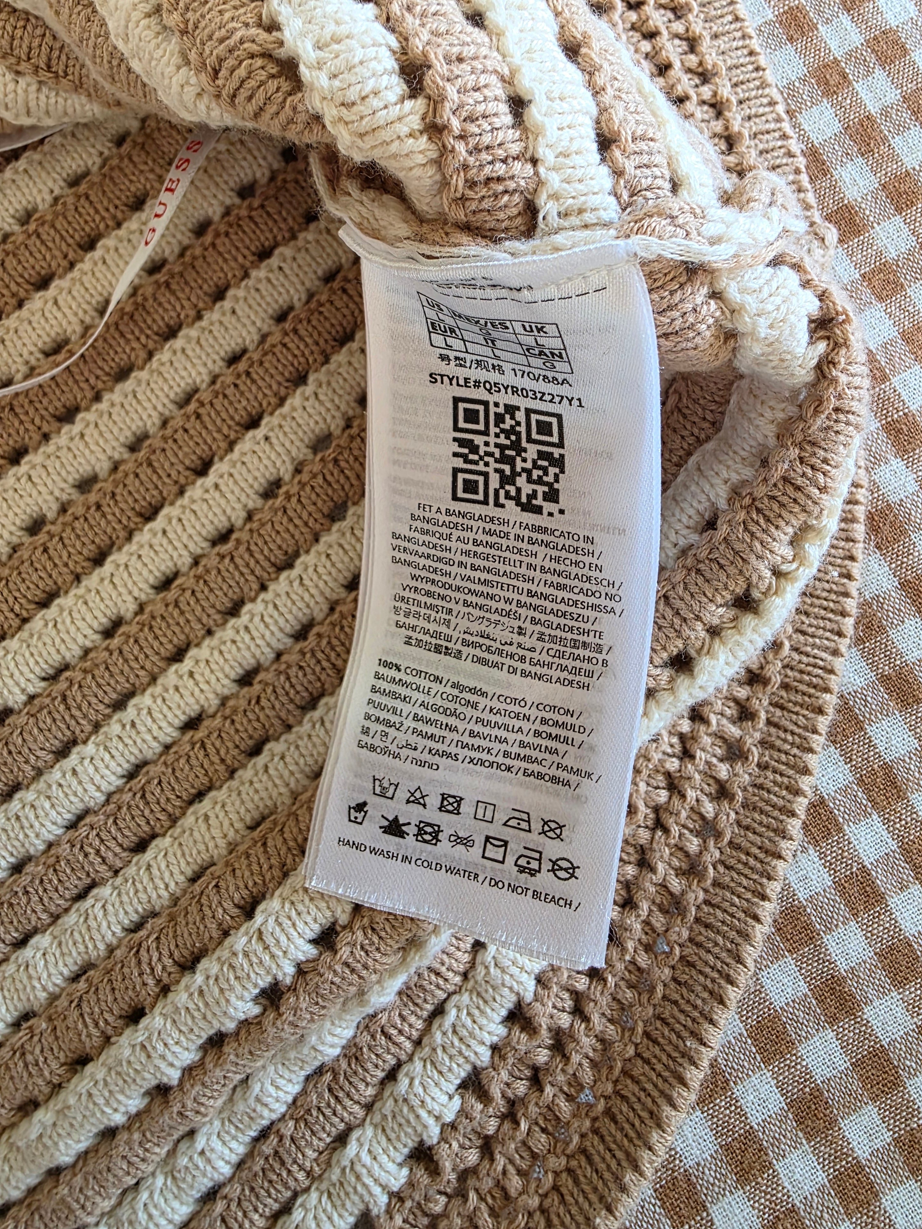 Neutral Crochet Cotton Tank (L)