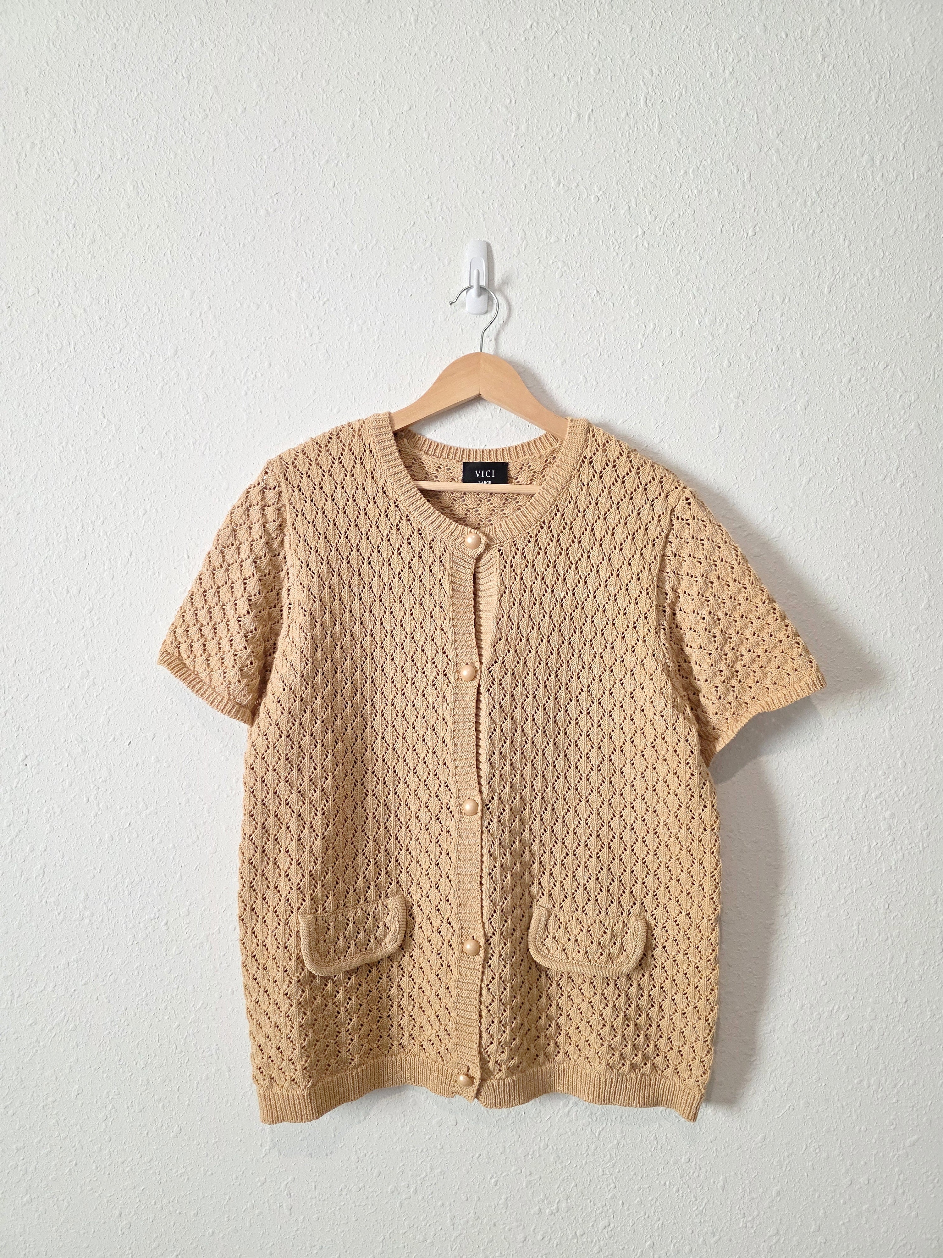 Vici Crochet Sweater Top (L)