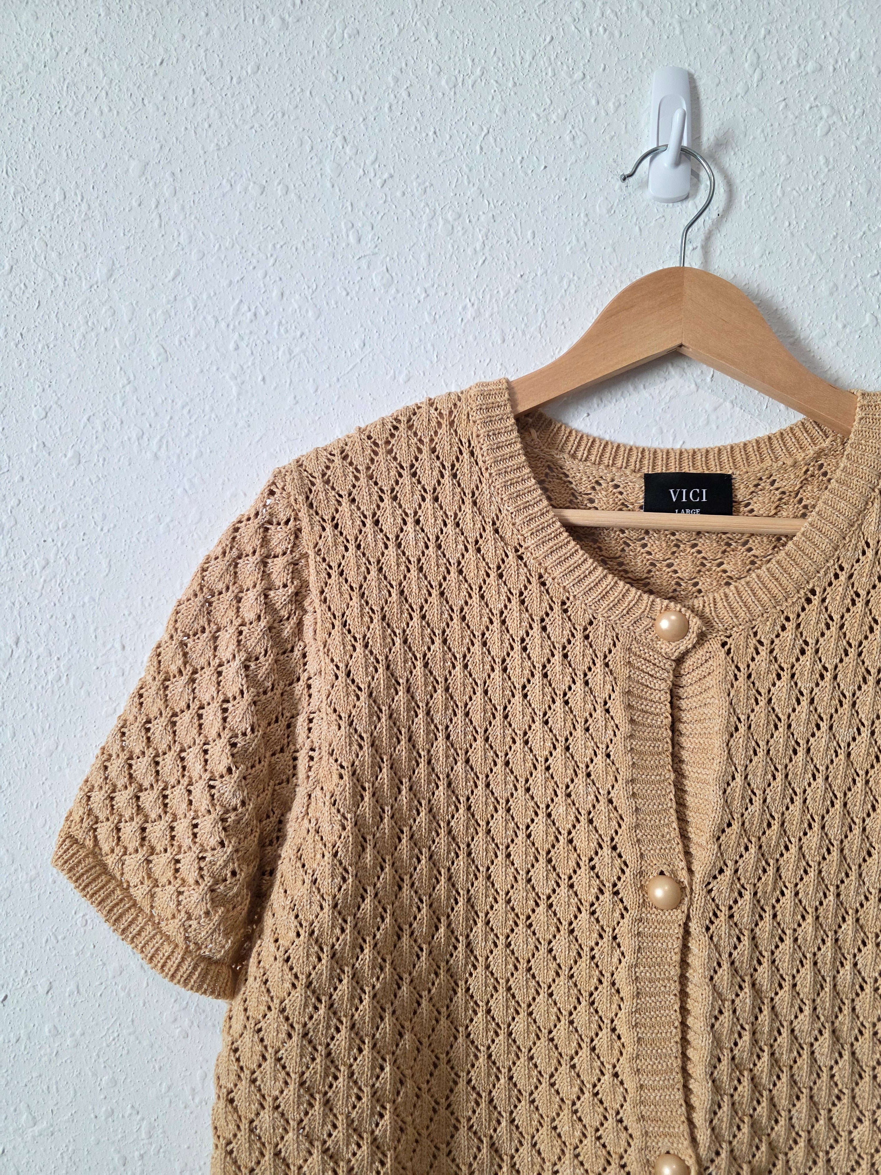 Vici Crochet Sweater Top (L)