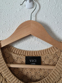 Vici Crochet Sweater Top (L)