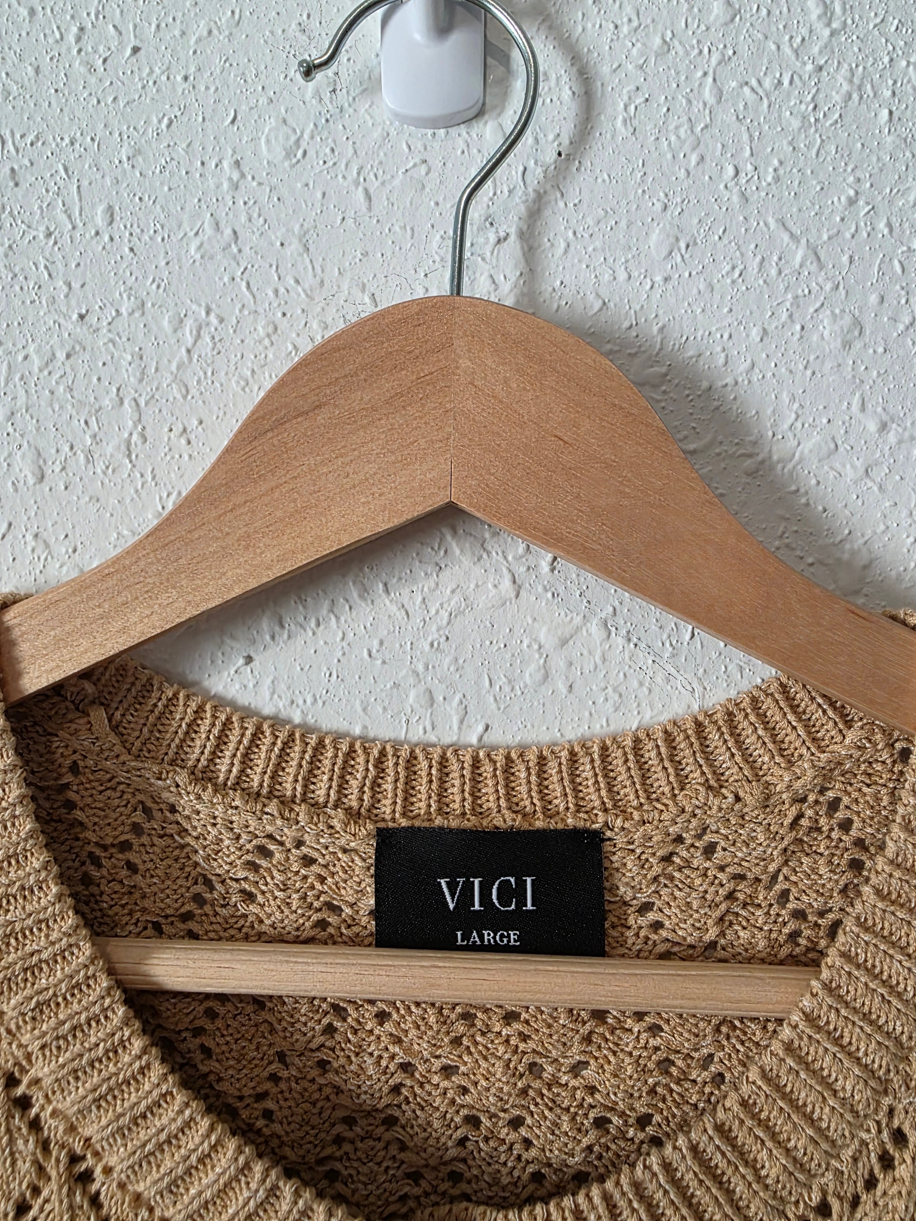 Vici Crochet Sweater Top (L)