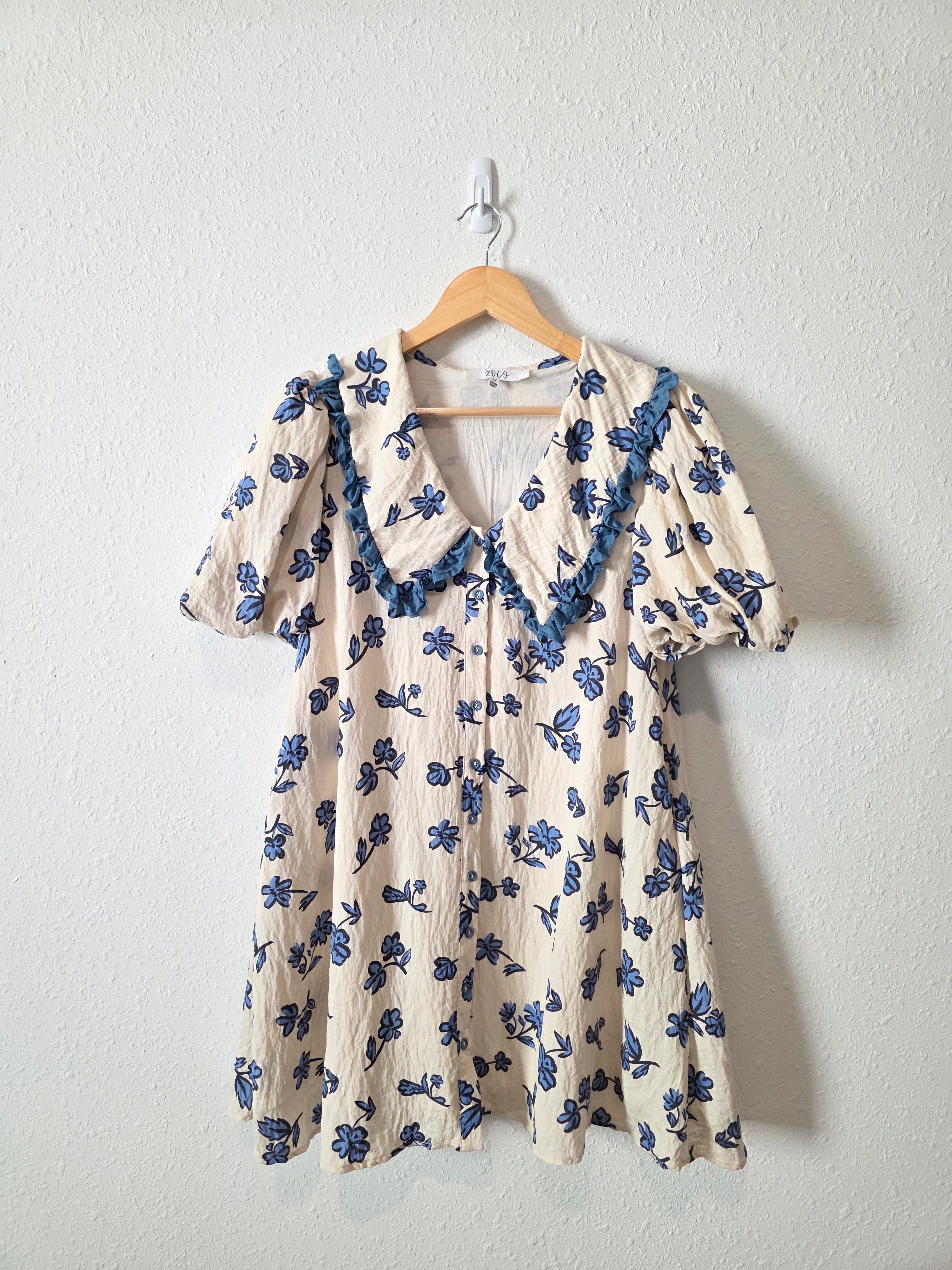 Zoco Floral Puff Sleeve Dress (M)