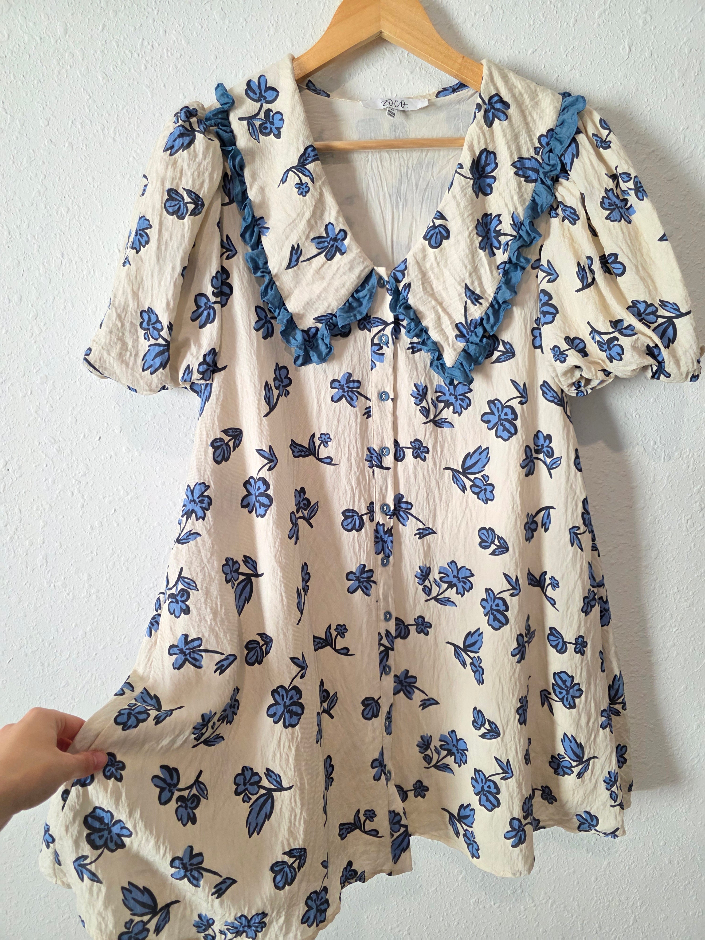 Zoco Floral Puff Sleeve Dress (M)