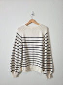 In Loom Striped Henley Sweater (L)