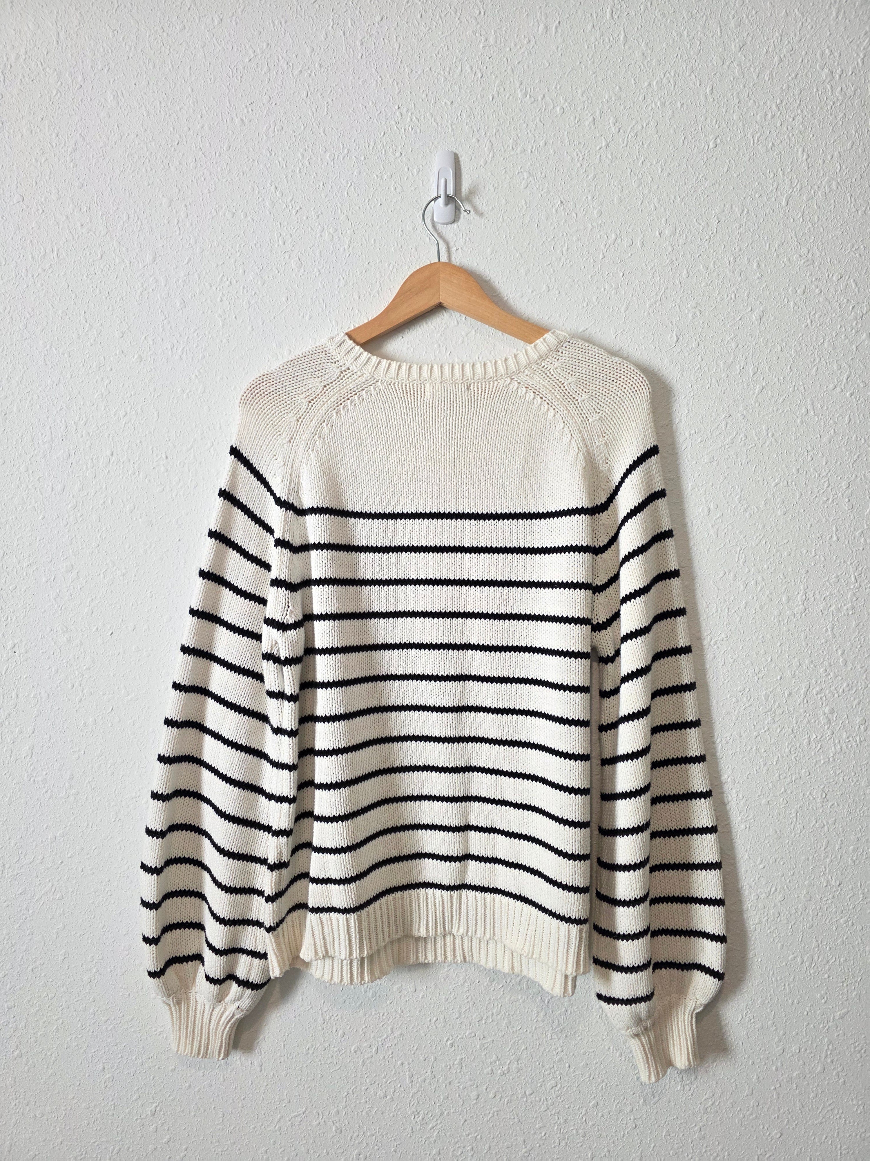 In Loom Striped Henley Sweater (L)
