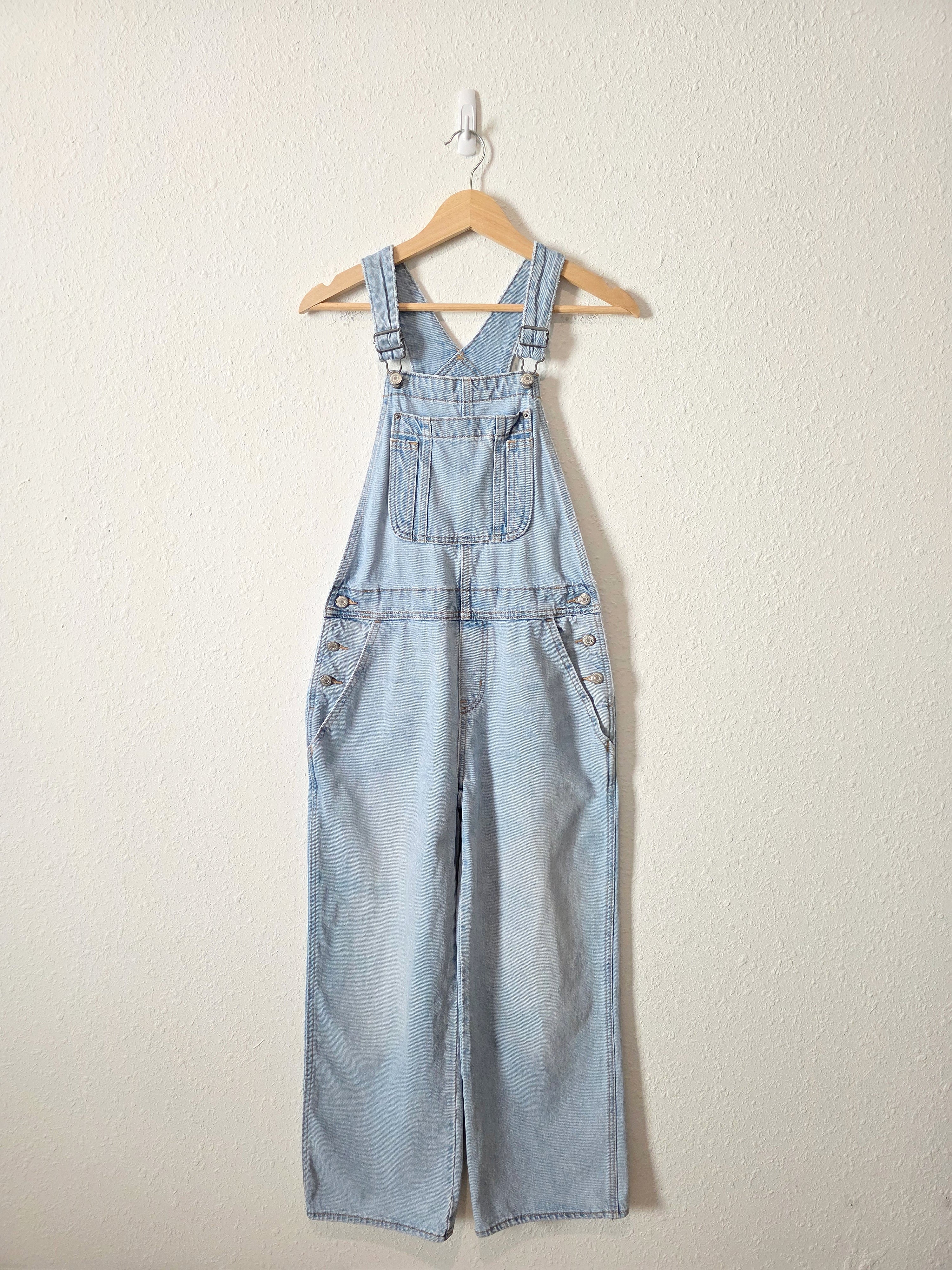 Baggy Wide Leg Denim Overalls (2)