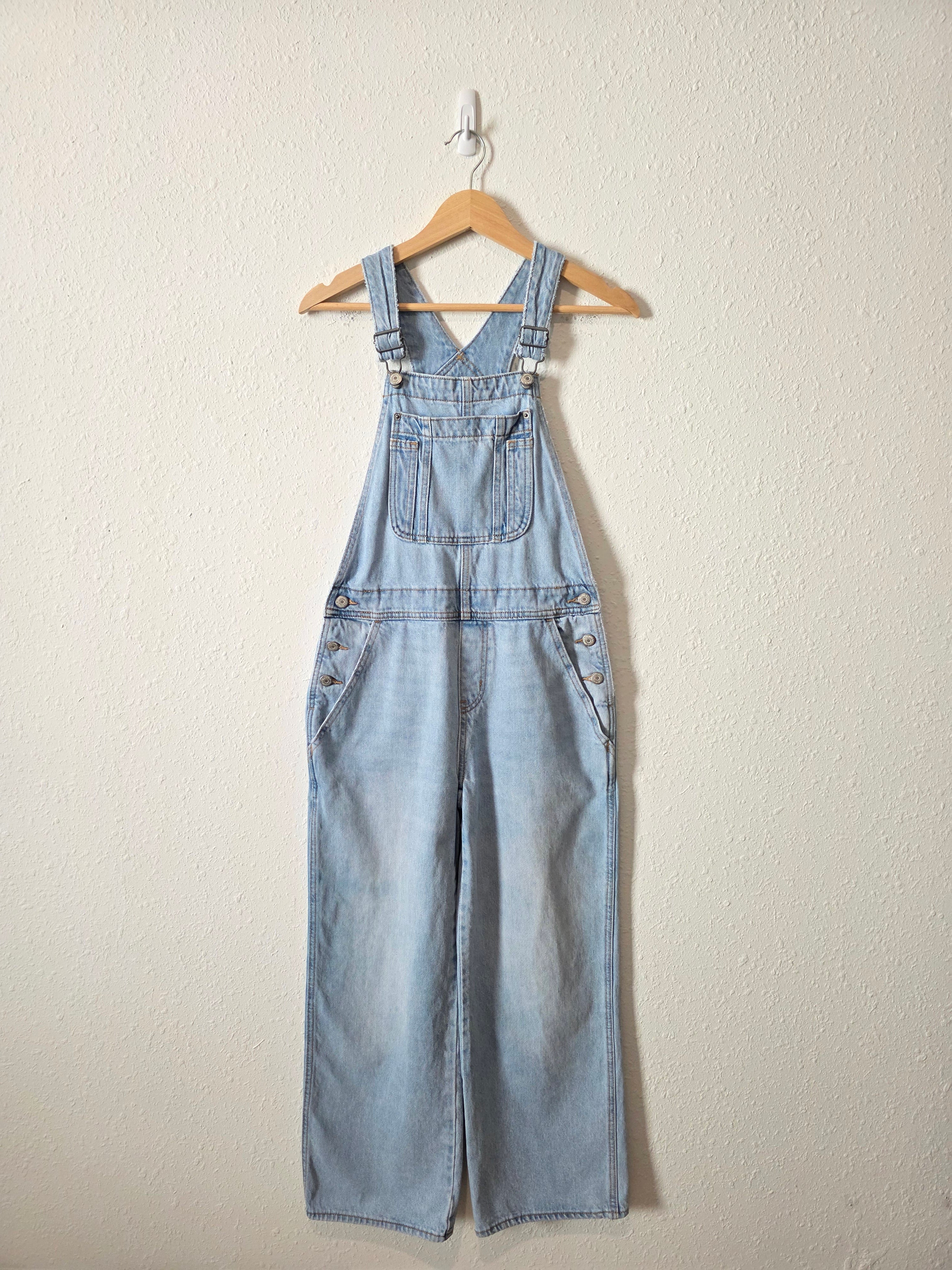 Baggy Wide Leg Denim Overalls (2)