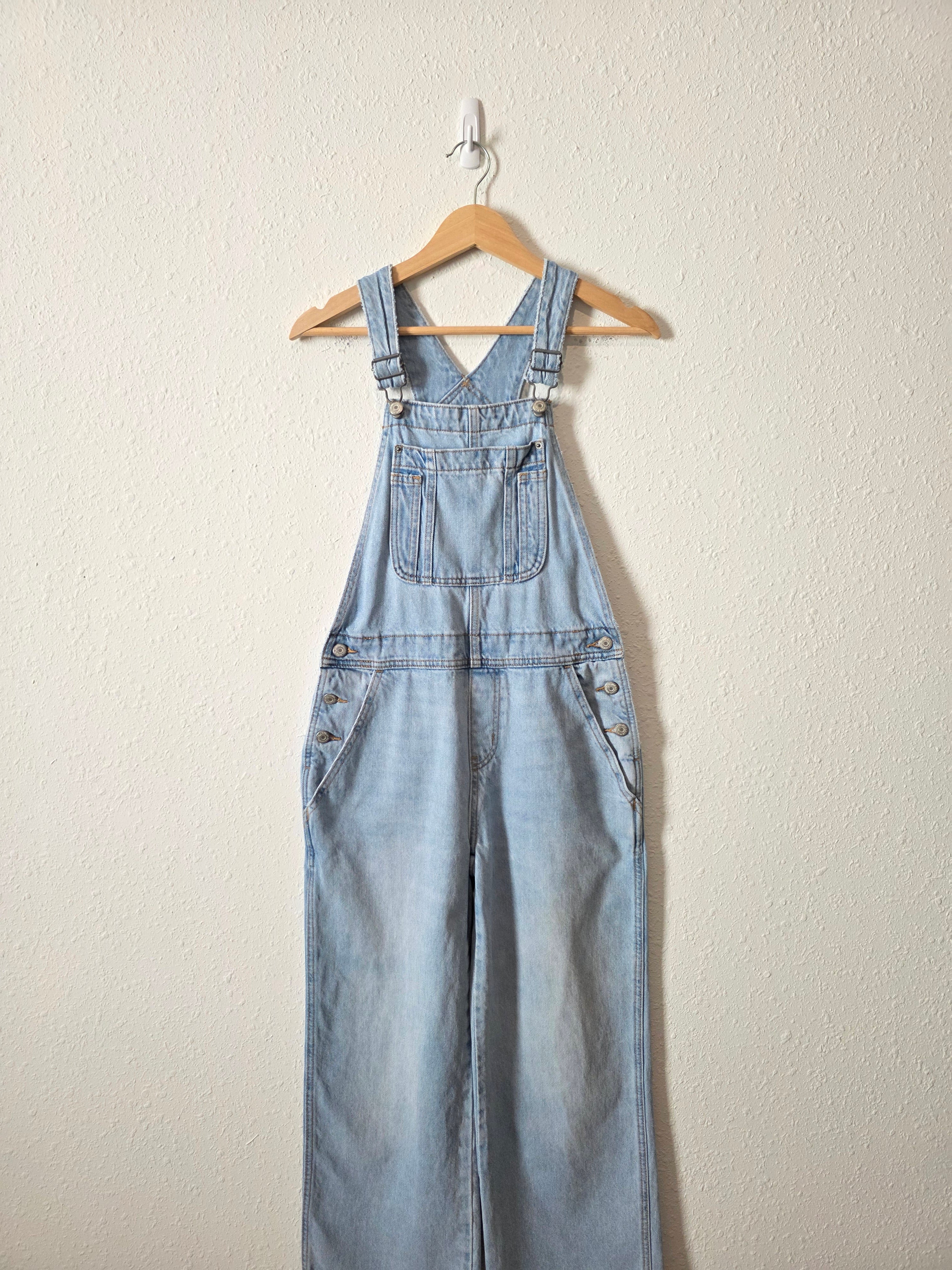 Baggy Wide Leg Denim Overalls (2)
