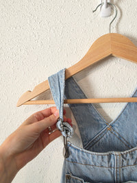 Baggy Wide Leg Denim Overalls (2)