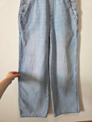 Baggy Wide Leg Denim Overalls (2)