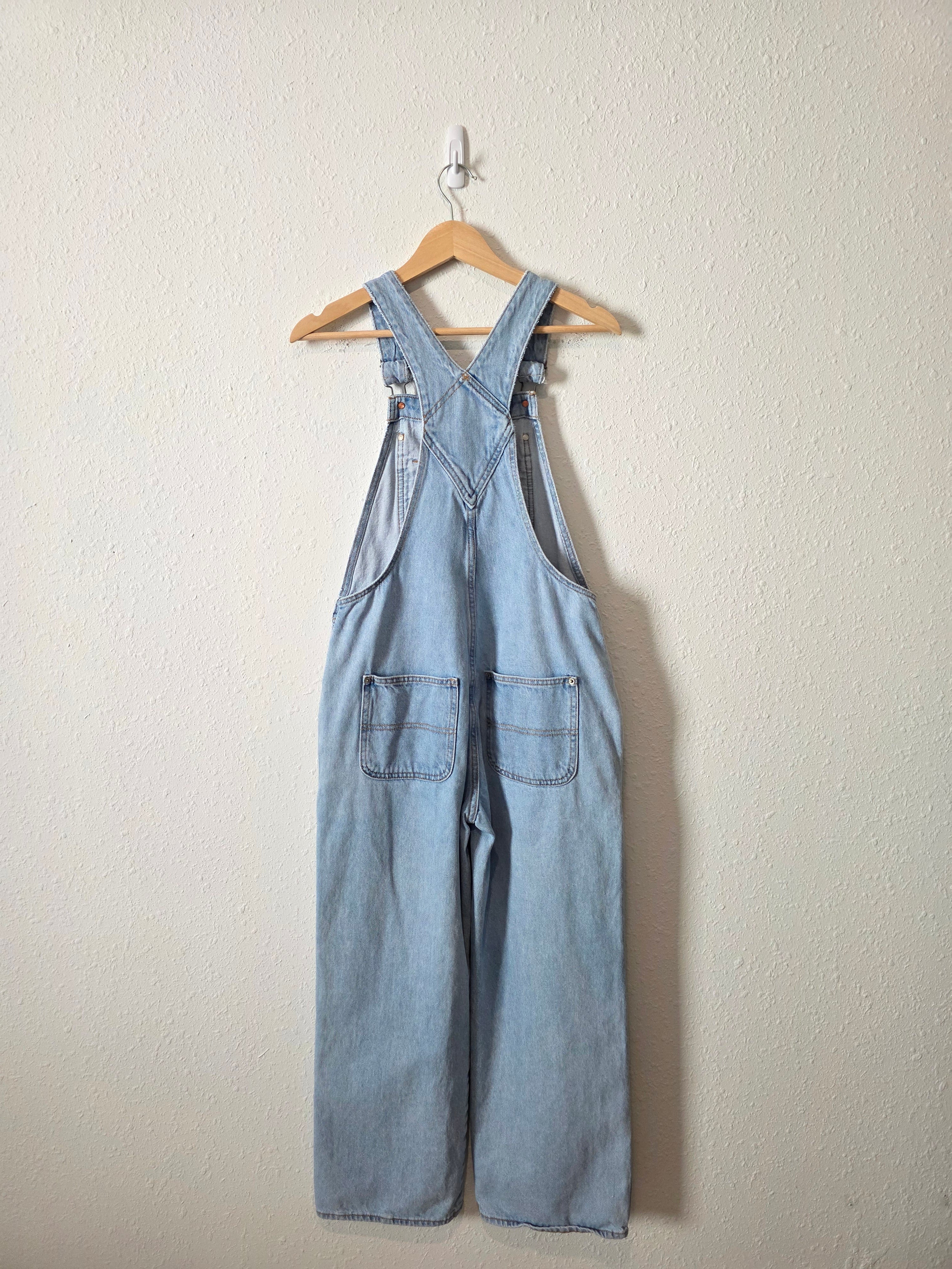 Baggy Wide Leg Denim Overalls (2)