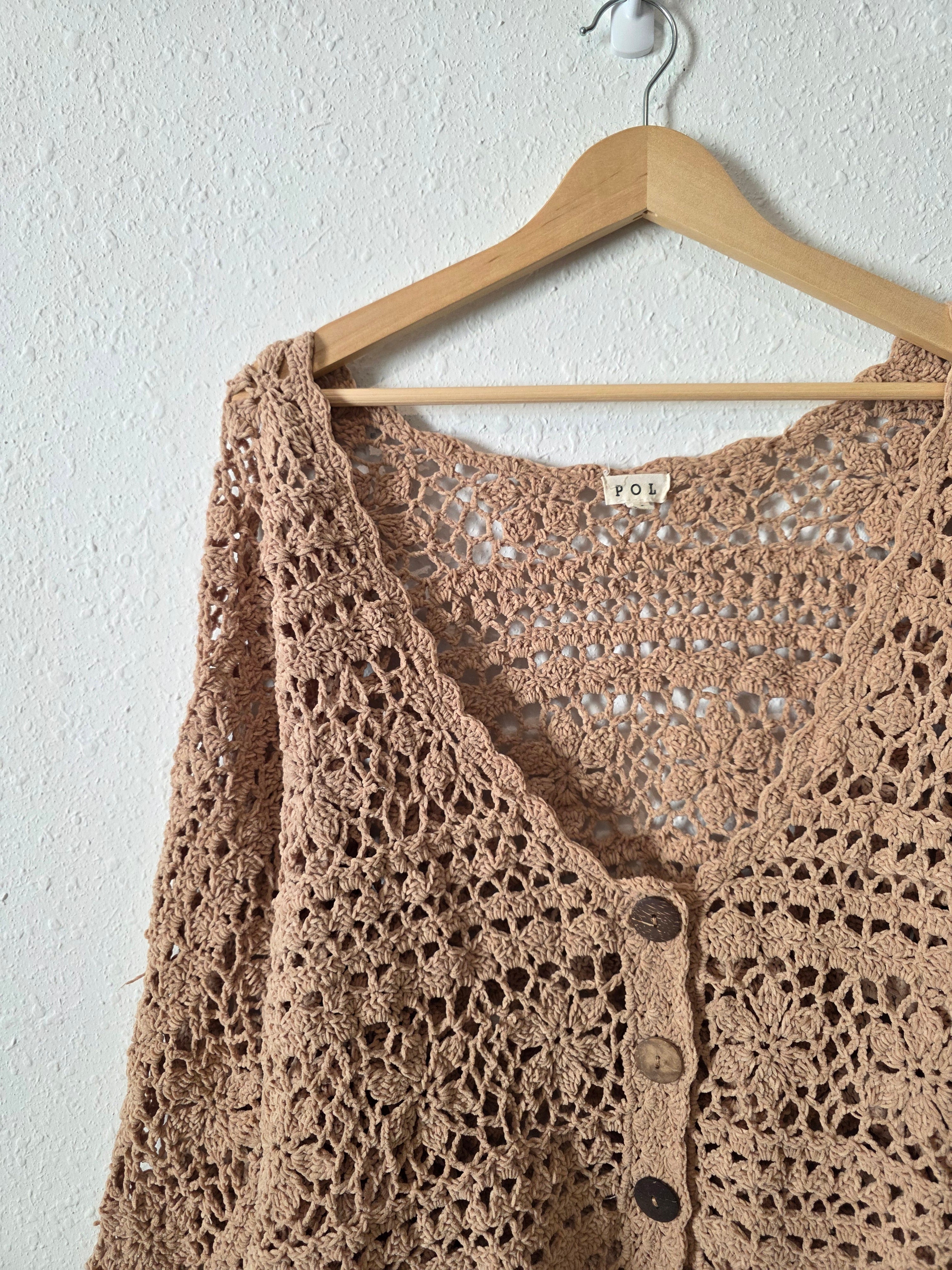 POL Floral Crochet Cardigan (M)