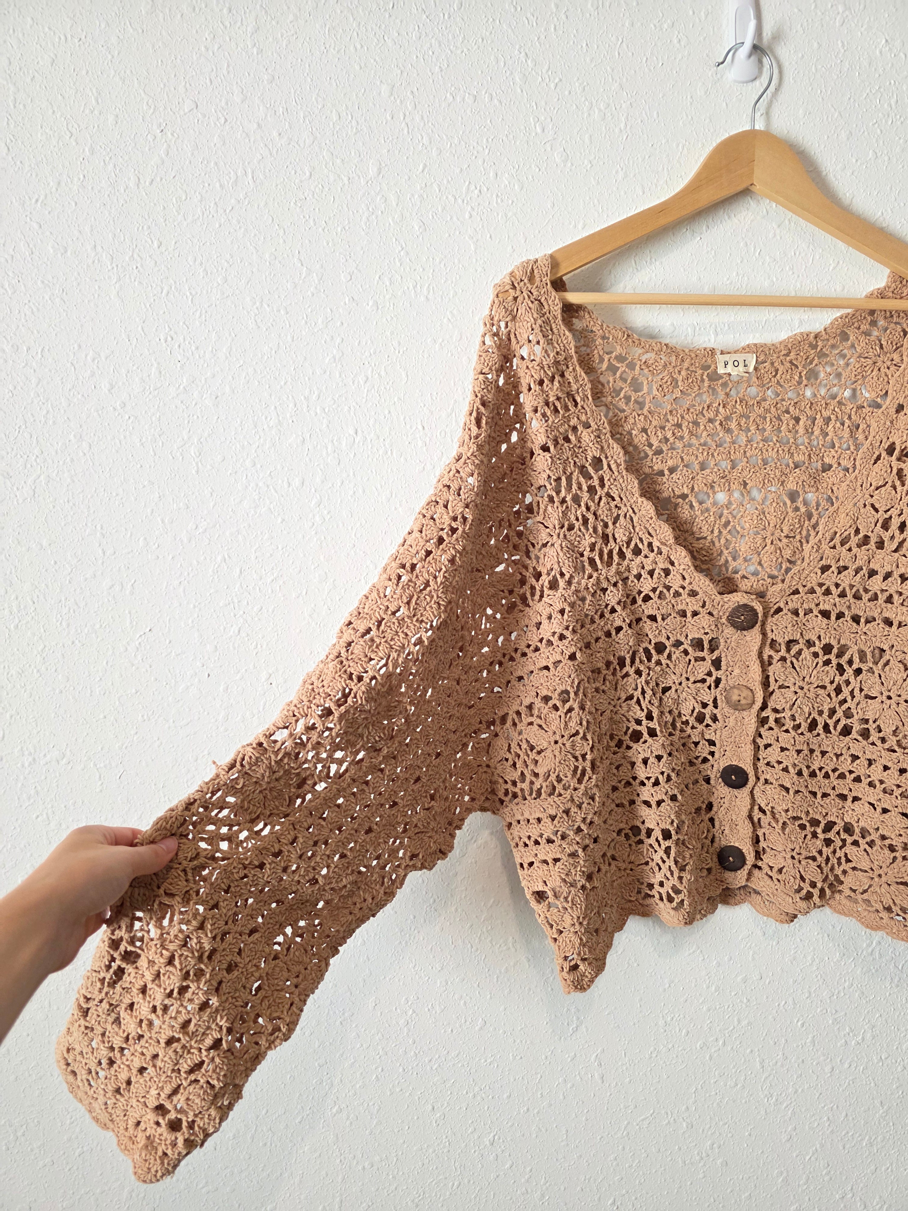 POL Floral Crochet Cardigan (M)