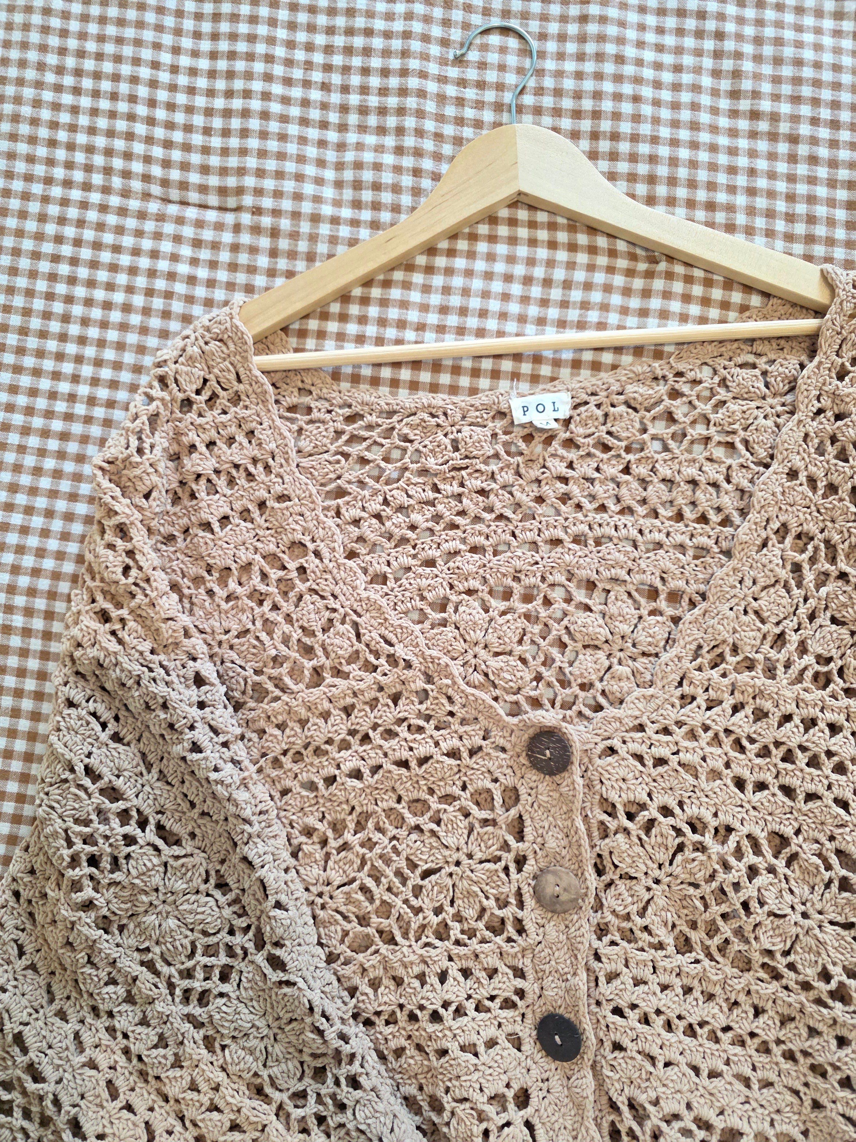 POL Floral Crochet Cardigan (M)