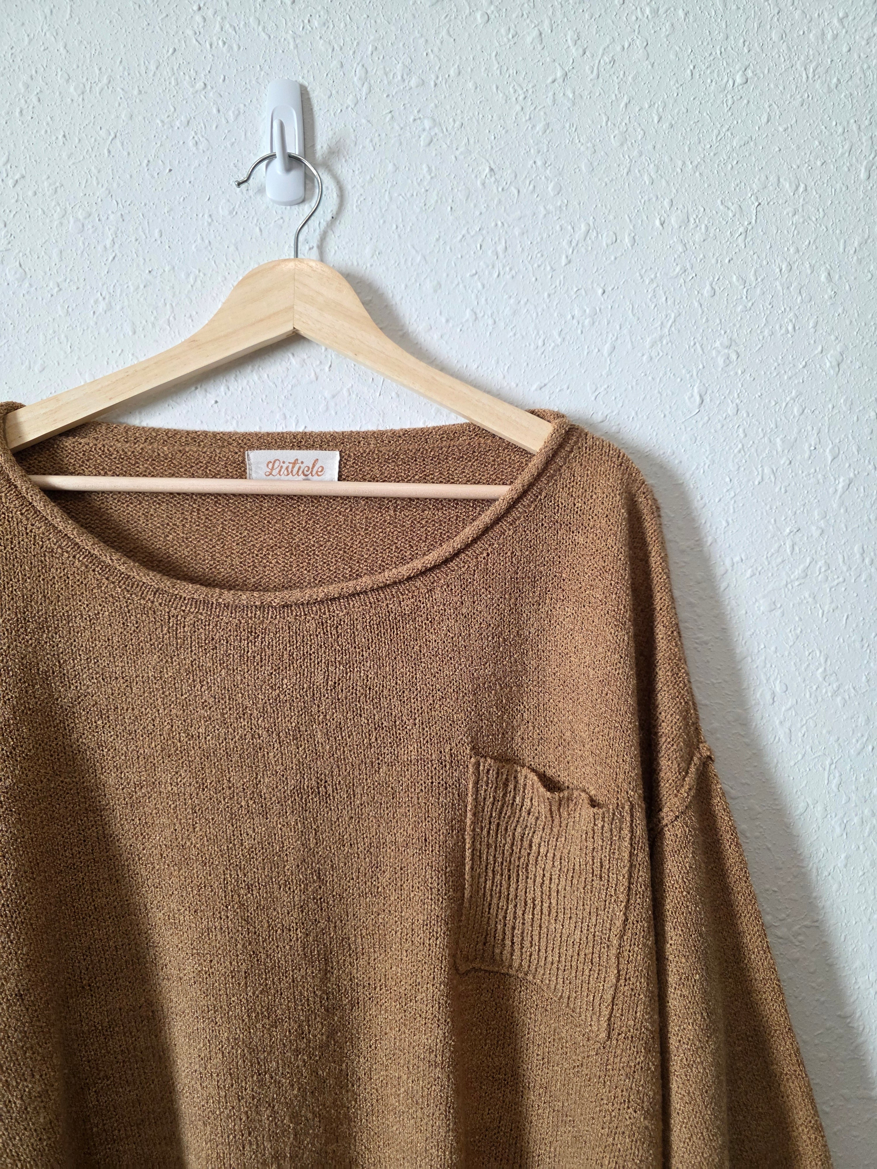 Listicle Brown Oversized Sweater (M)