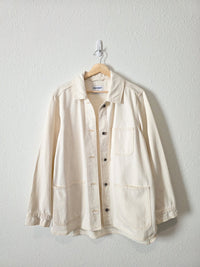 NEW Ecru Button Up Chore Jacket (M)