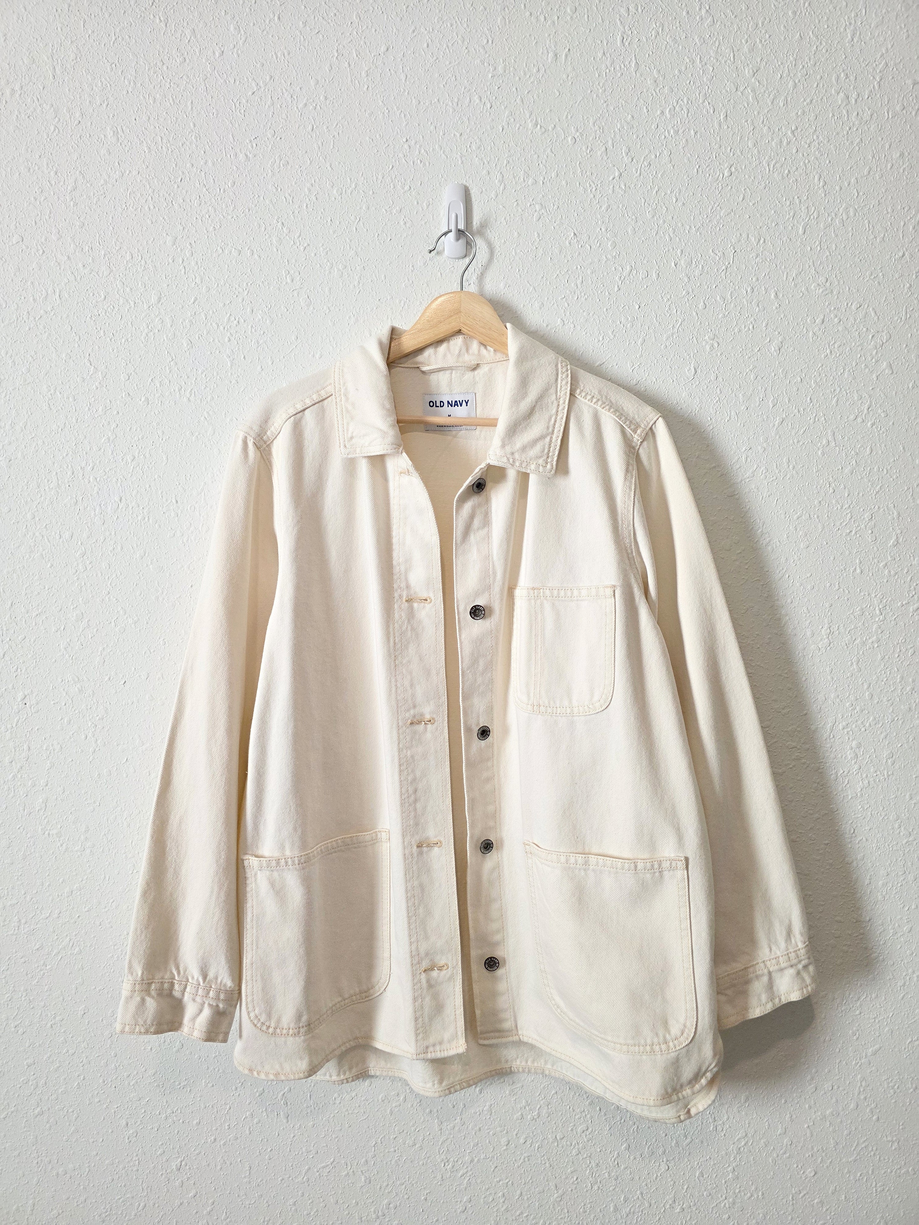NEW Ecru Button Up Chore Jacket (M)