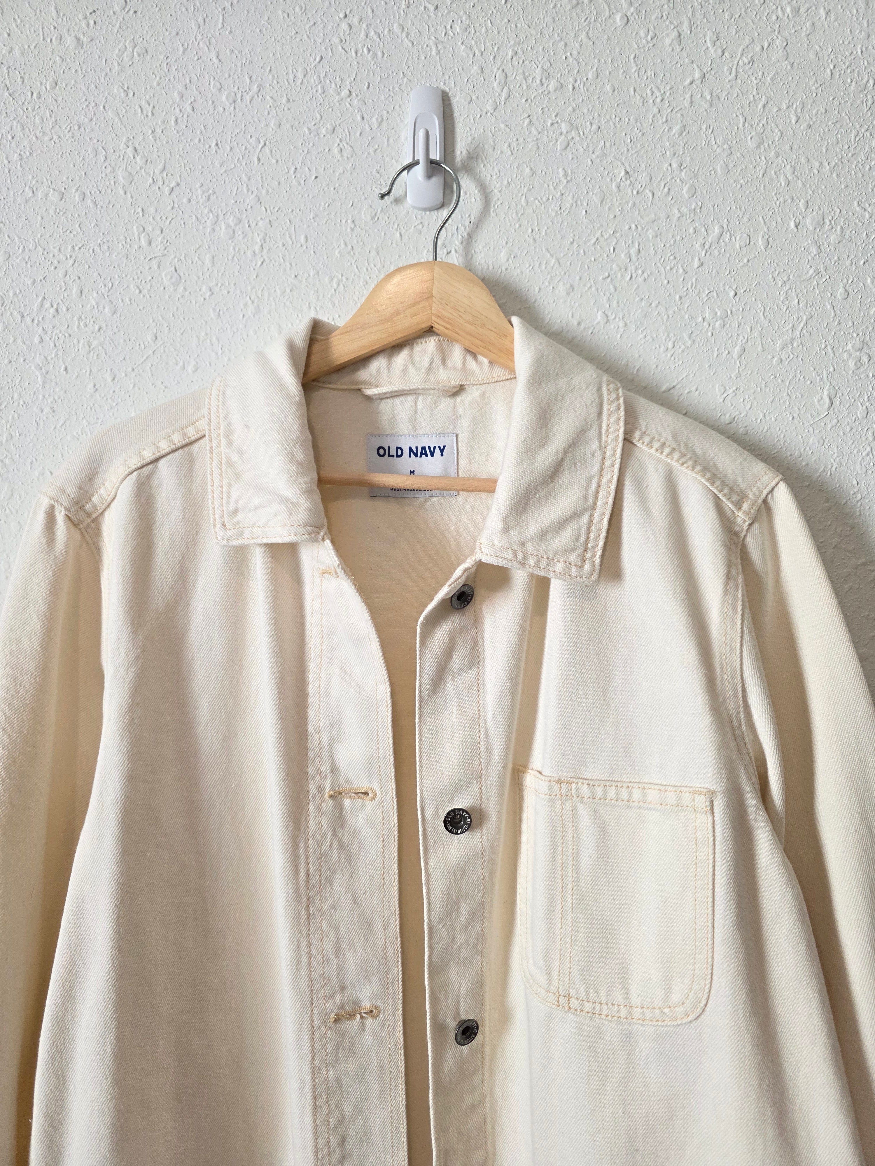 NEW Ecru Button Up Chore Jacket (M)