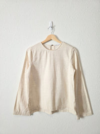 Bldwn Cotton Linen Long Sleeve Top (XS)