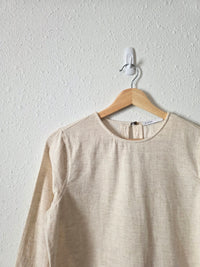 Bldwn Cotton Linen Long Sleeve Top (XS)
