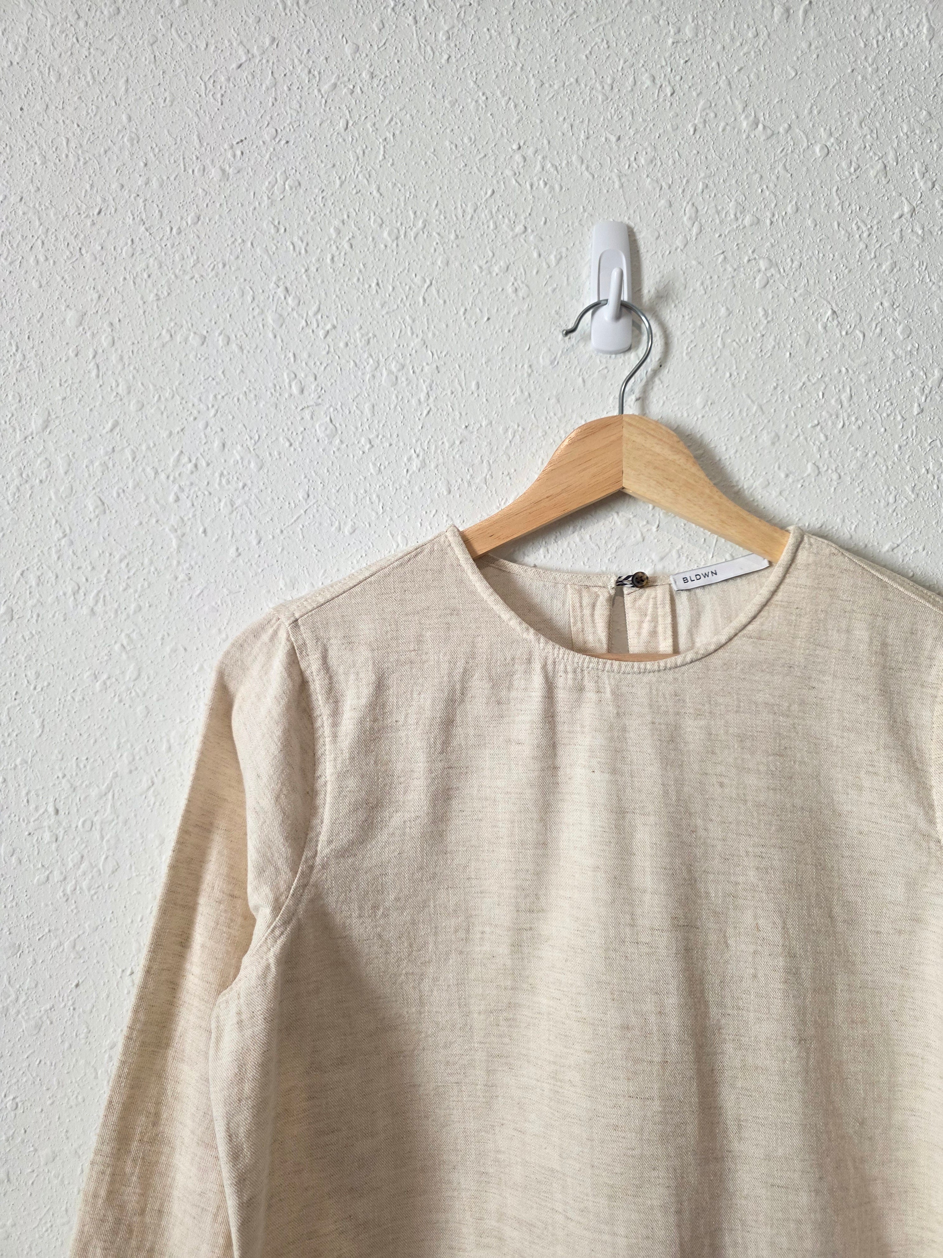 Bldwn Cotton Linen Long Sleeve Top (XS)