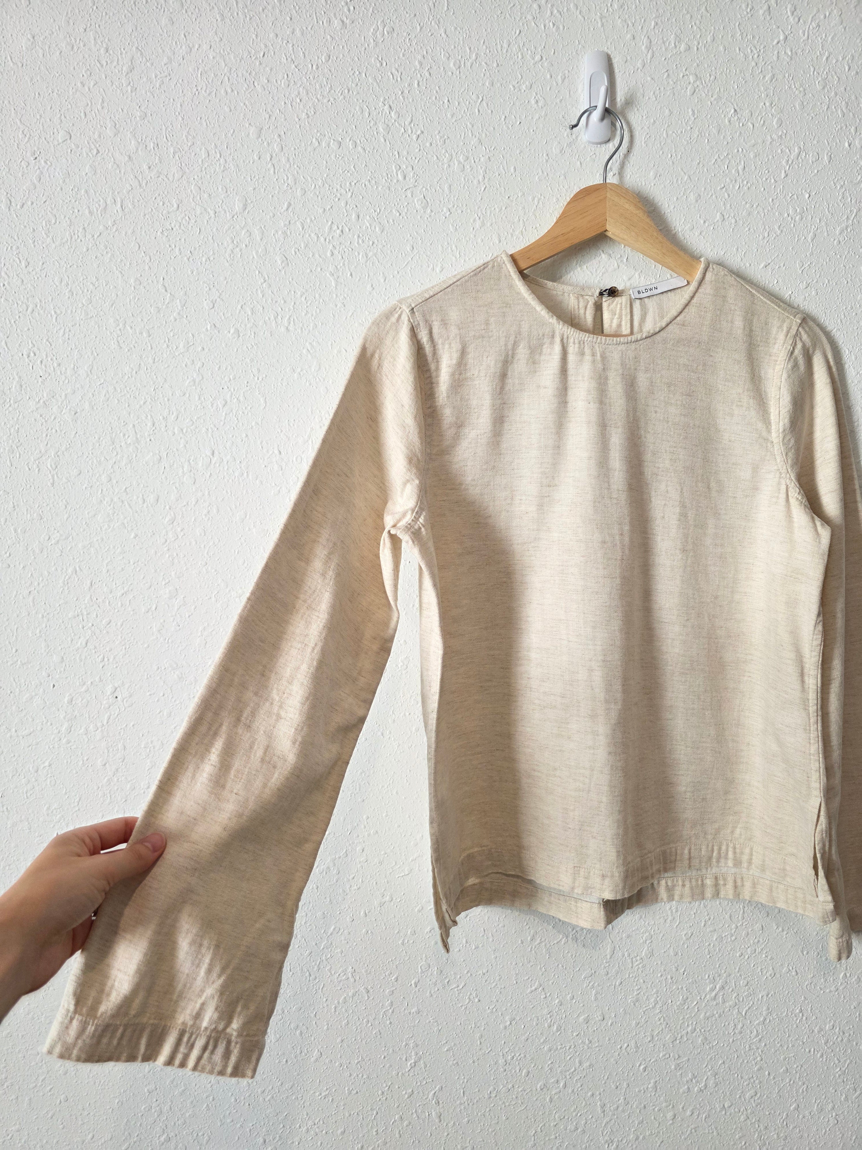 Bldwn Cotton Linen Long Sleeve Top (XS)