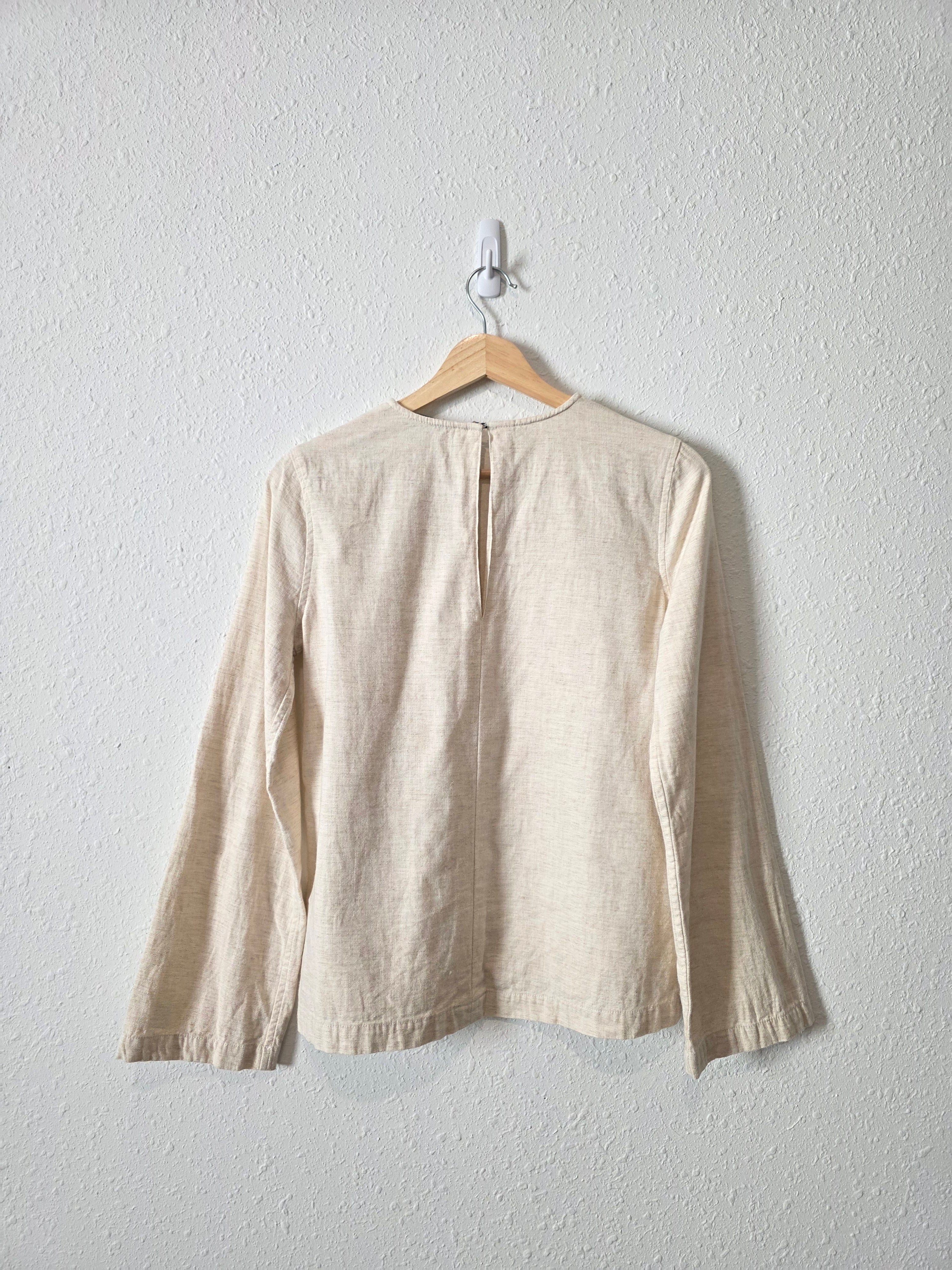 Bldwn Cotton Linen Long Sleeve Top (XS)